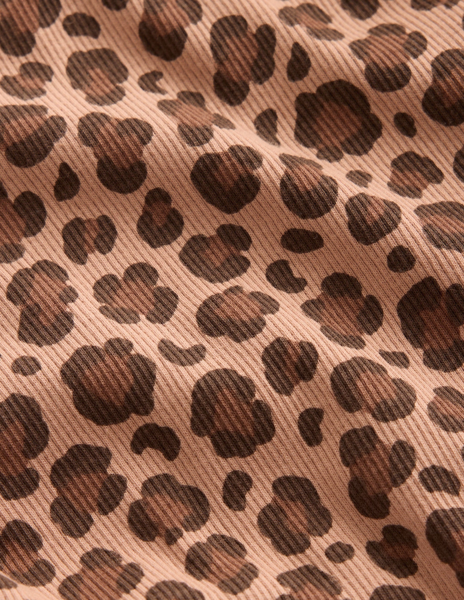 Geripptes Langarmshirt-Milchschokoladenbraun Leopardenmuster-3
