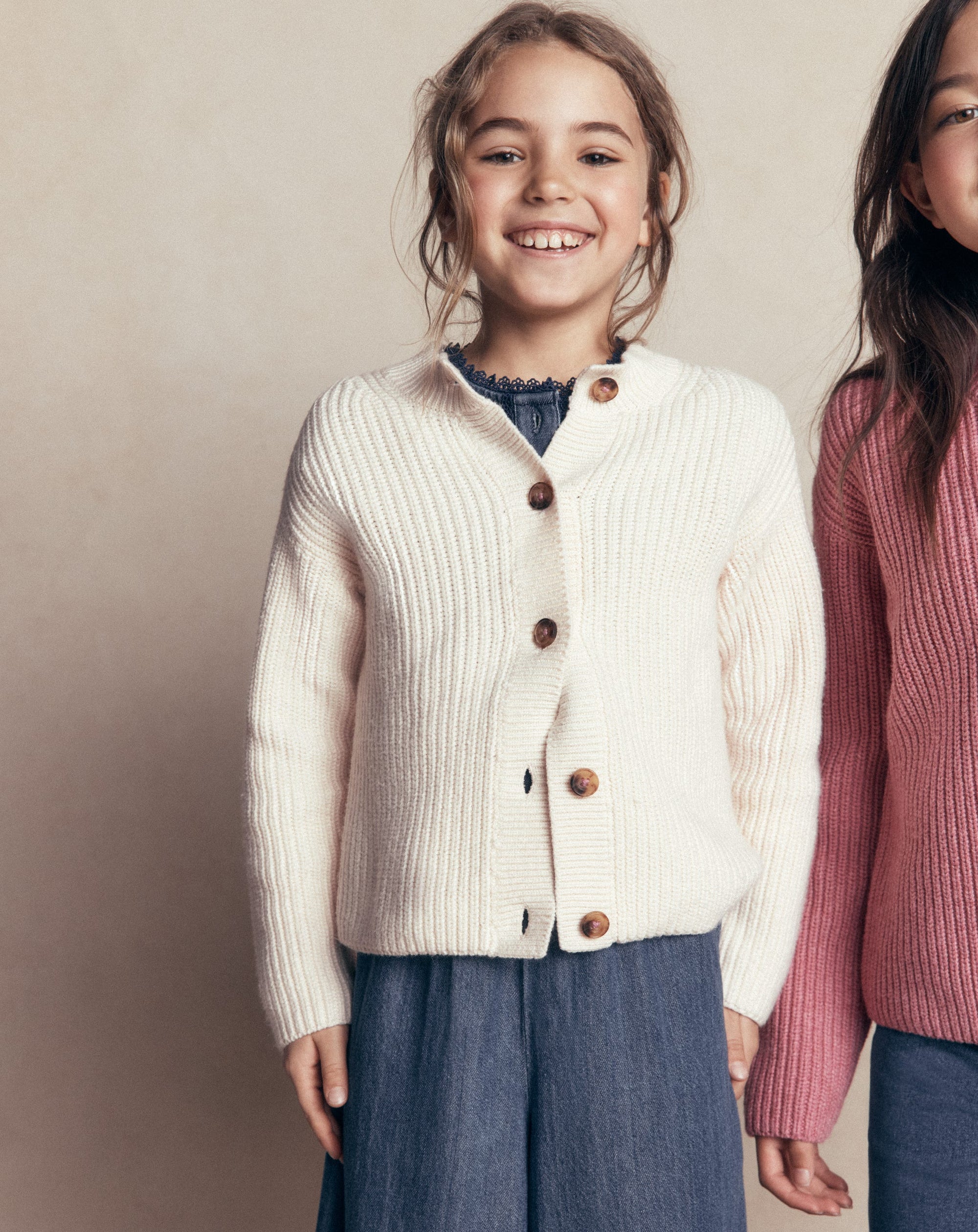 Grobstrickjacke für den Alltag-Rosa Heidekraut Meliert - Image 1