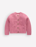 Grobstrickjacke für den Alltag-Rosa Heidekraut Meliert