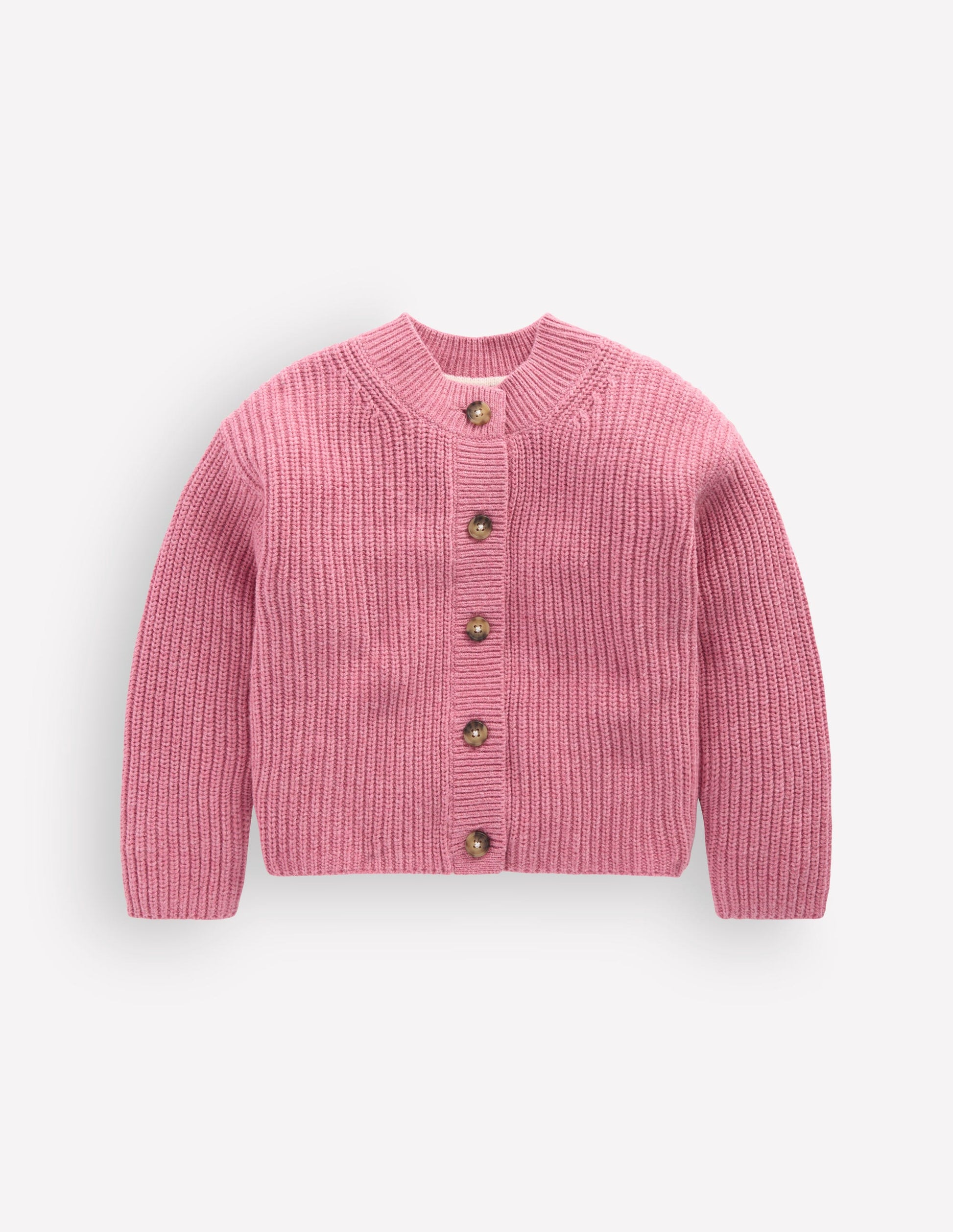 Grobstrickjacke für den Alltag-Rosa Heidekraut Meliert-2