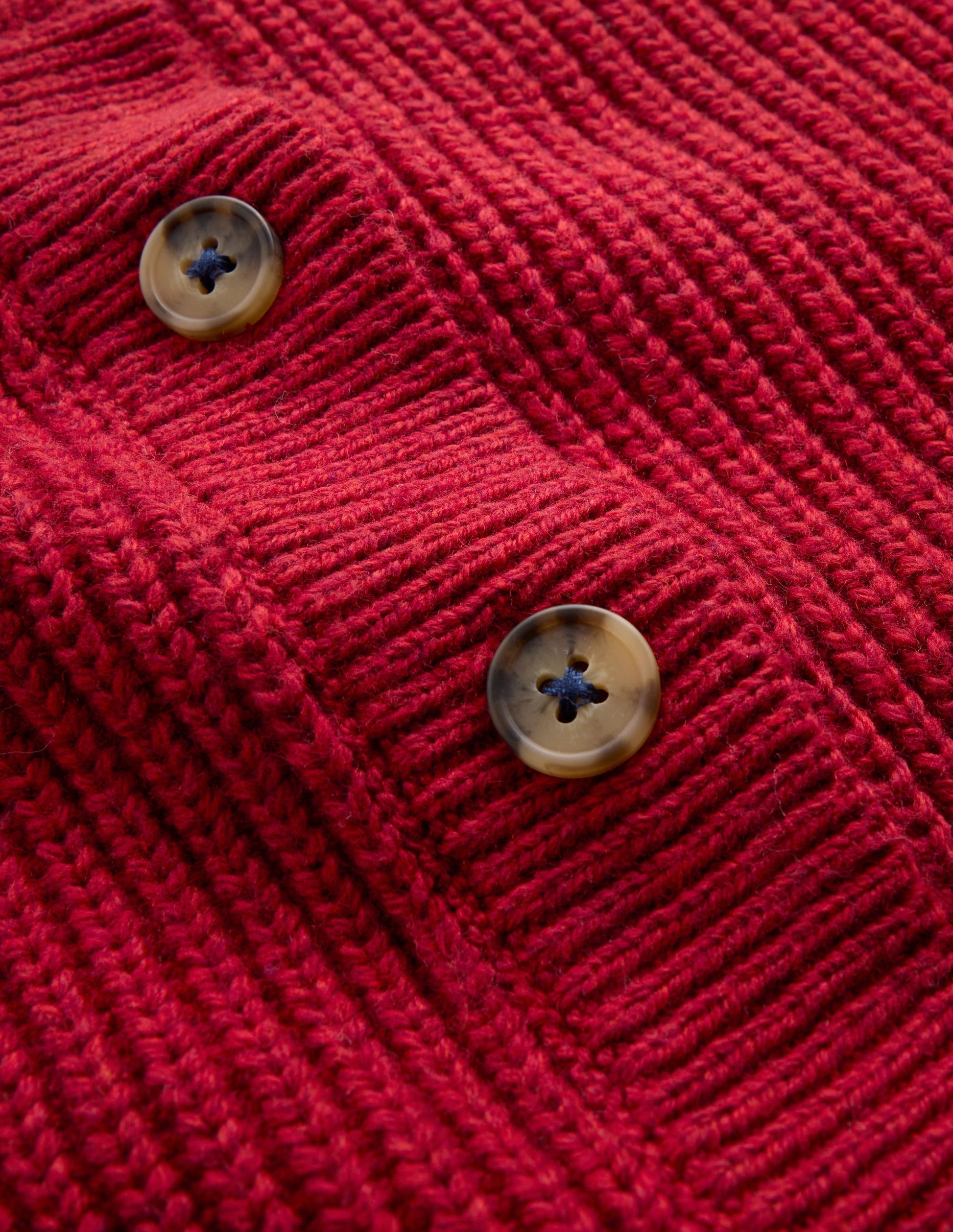 Grobstrickjacke für den Alltag-Rot Meliert-4