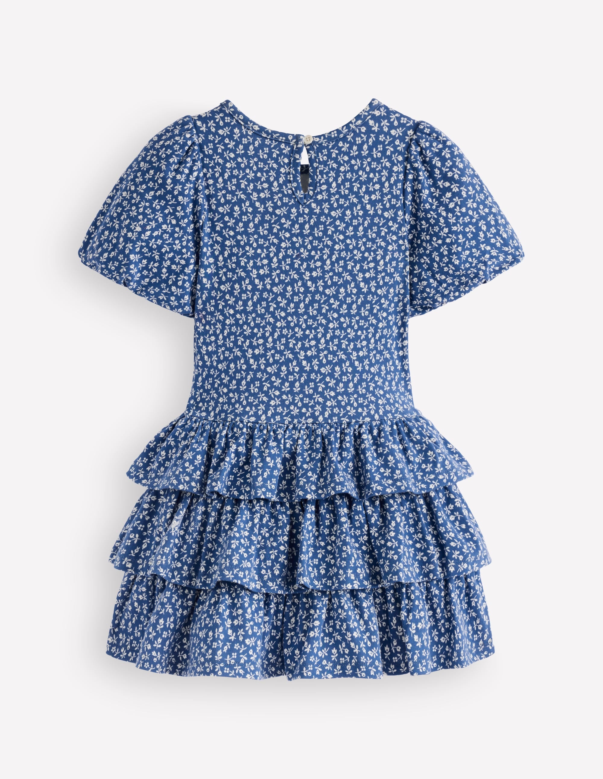 Jerseykleid mit Rüschenrock-Blauhäher Kleines Blumenmuster - Image 3