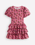 Jerseykleid mit Rüschenrock-Kirschblütenrosa Blumensträuße