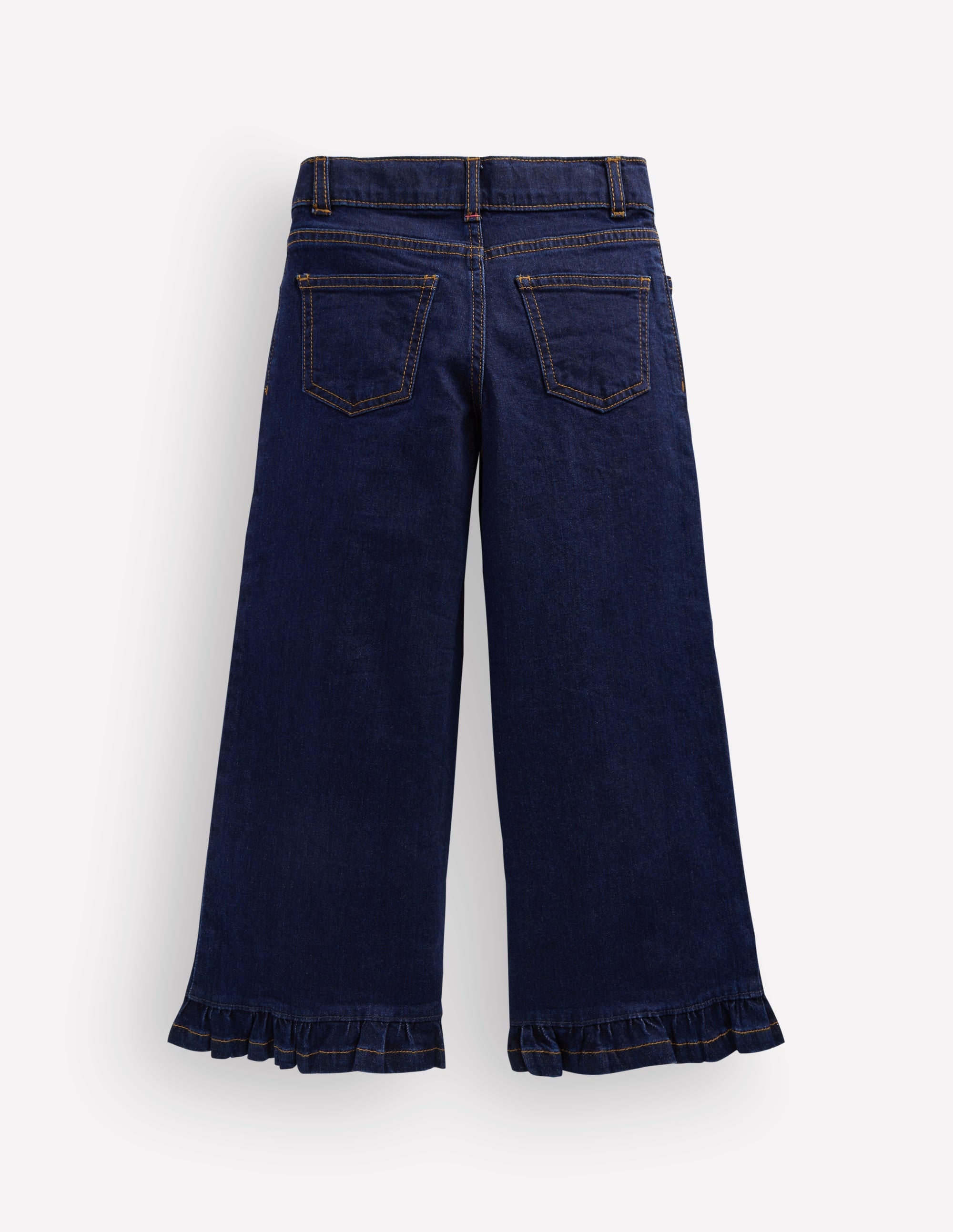 Jeans mit weitem Bein und Rüschensaum-Dunkle Waschung - Image 2