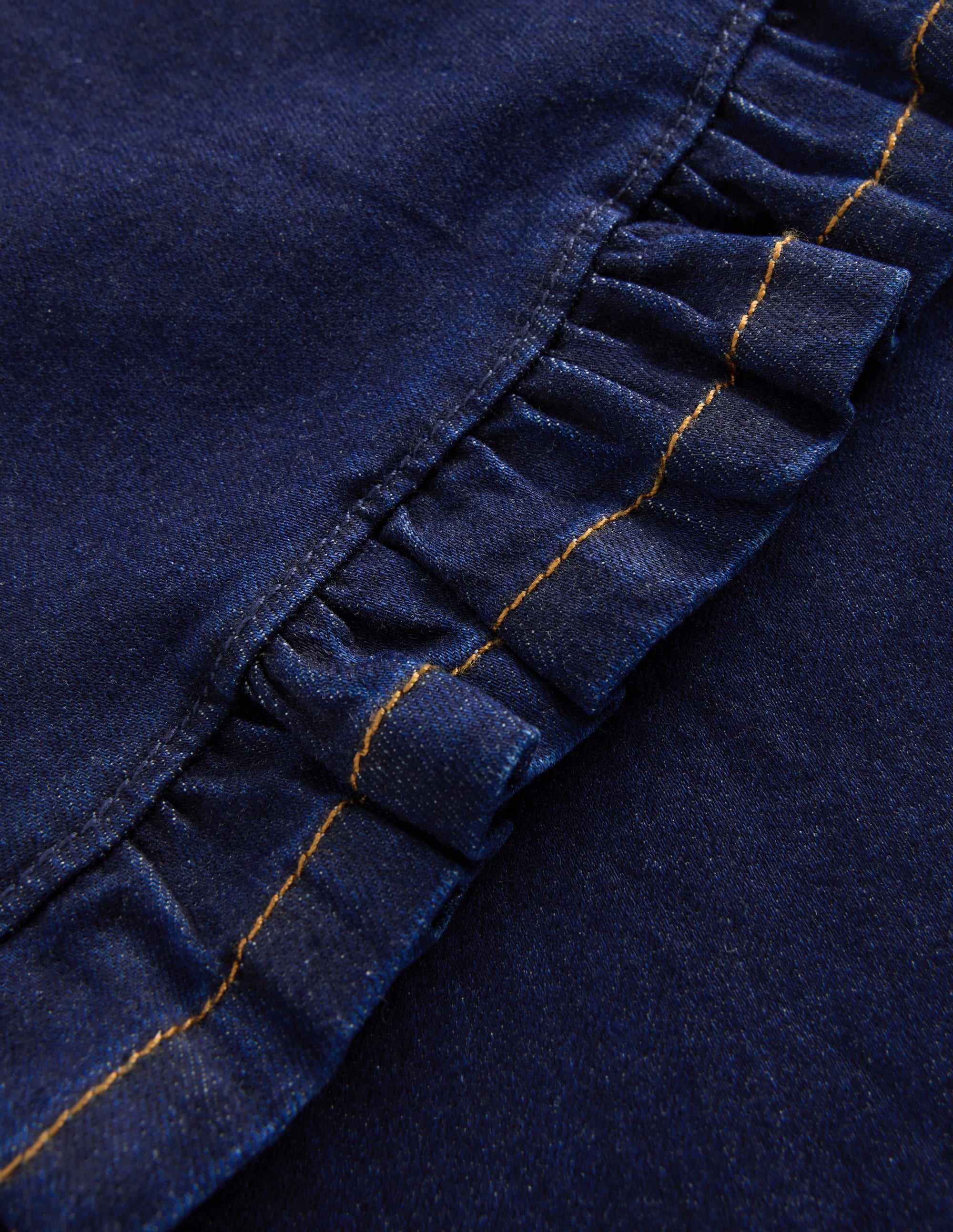 Jeans mit weitem Bein und Rüschensaum-Dunkle Waschung - Image 3