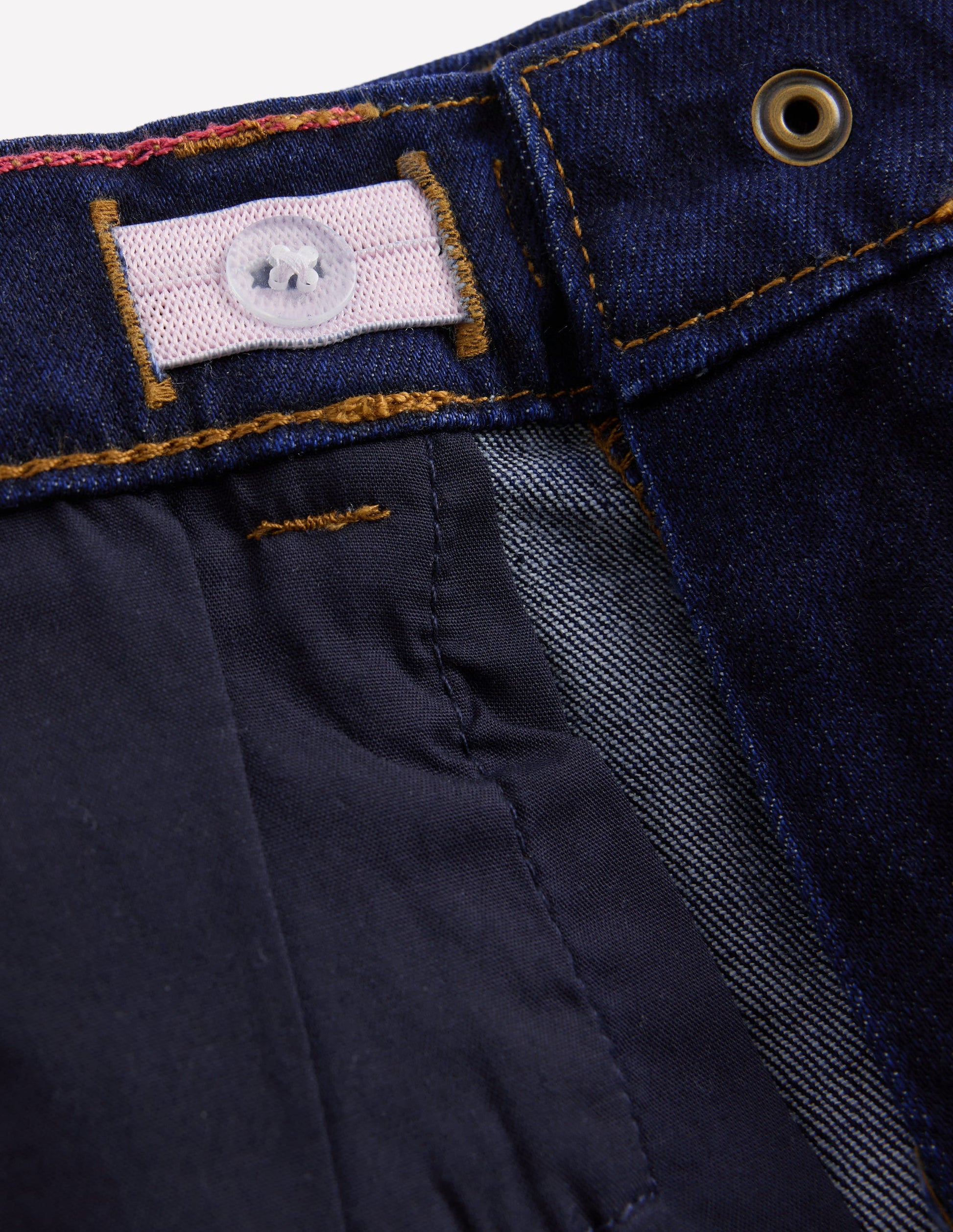 Jeans mit weitem Bein und Rüschensaum-Dunkle Waschung-4