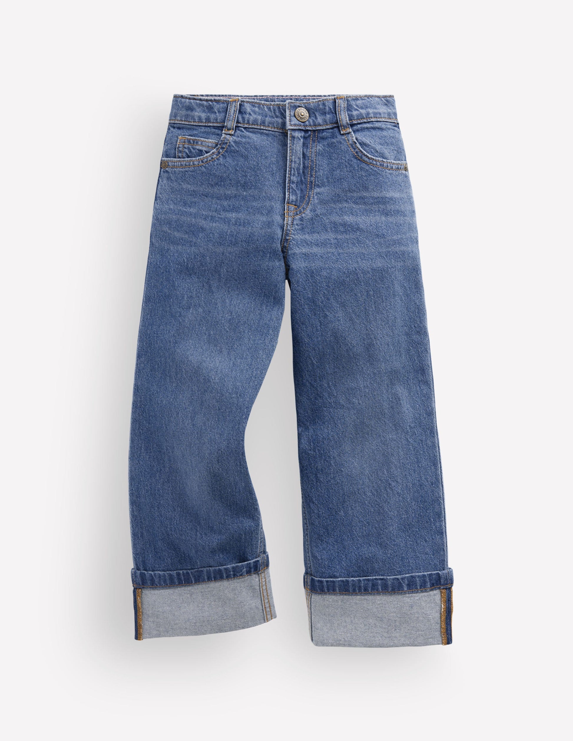 Jeans mit geradem Bein und Umschlag-Medium Vintage-1