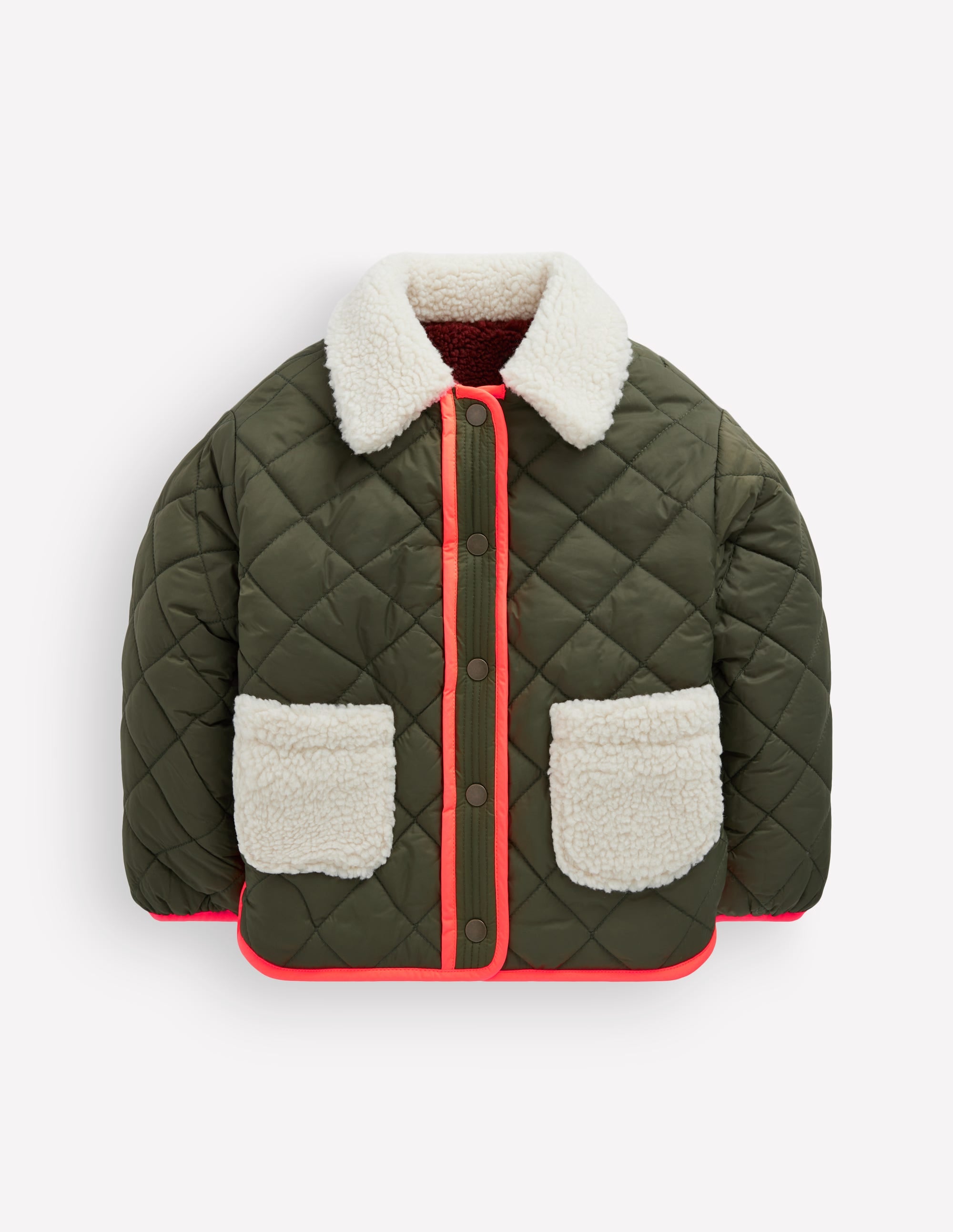 Wendbare Steppjacke mit Teddyfell-Falkengrün - Image 5