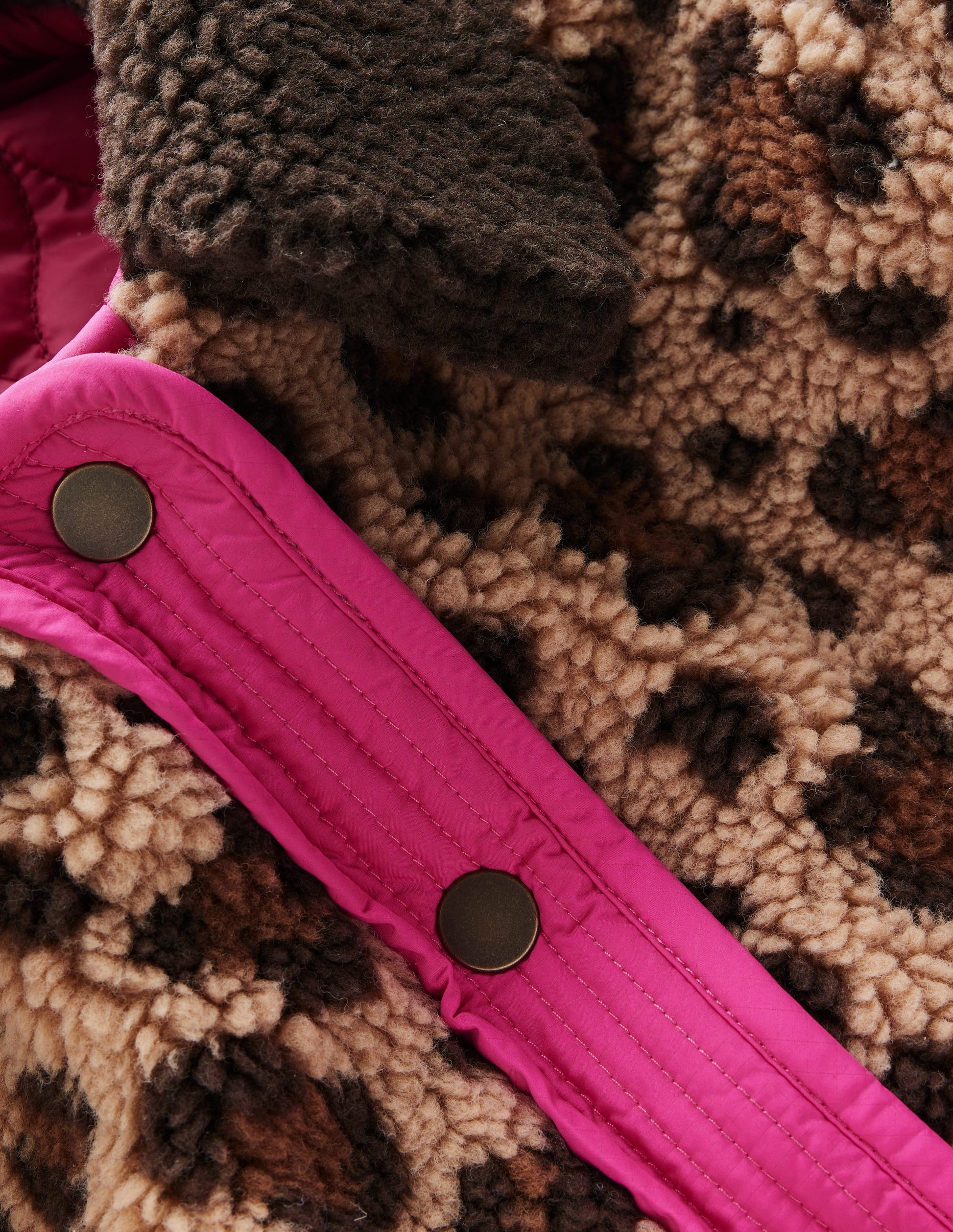 Wendbare Steppjacke mit Teddyfell-Leopardenmuster Bunt-7