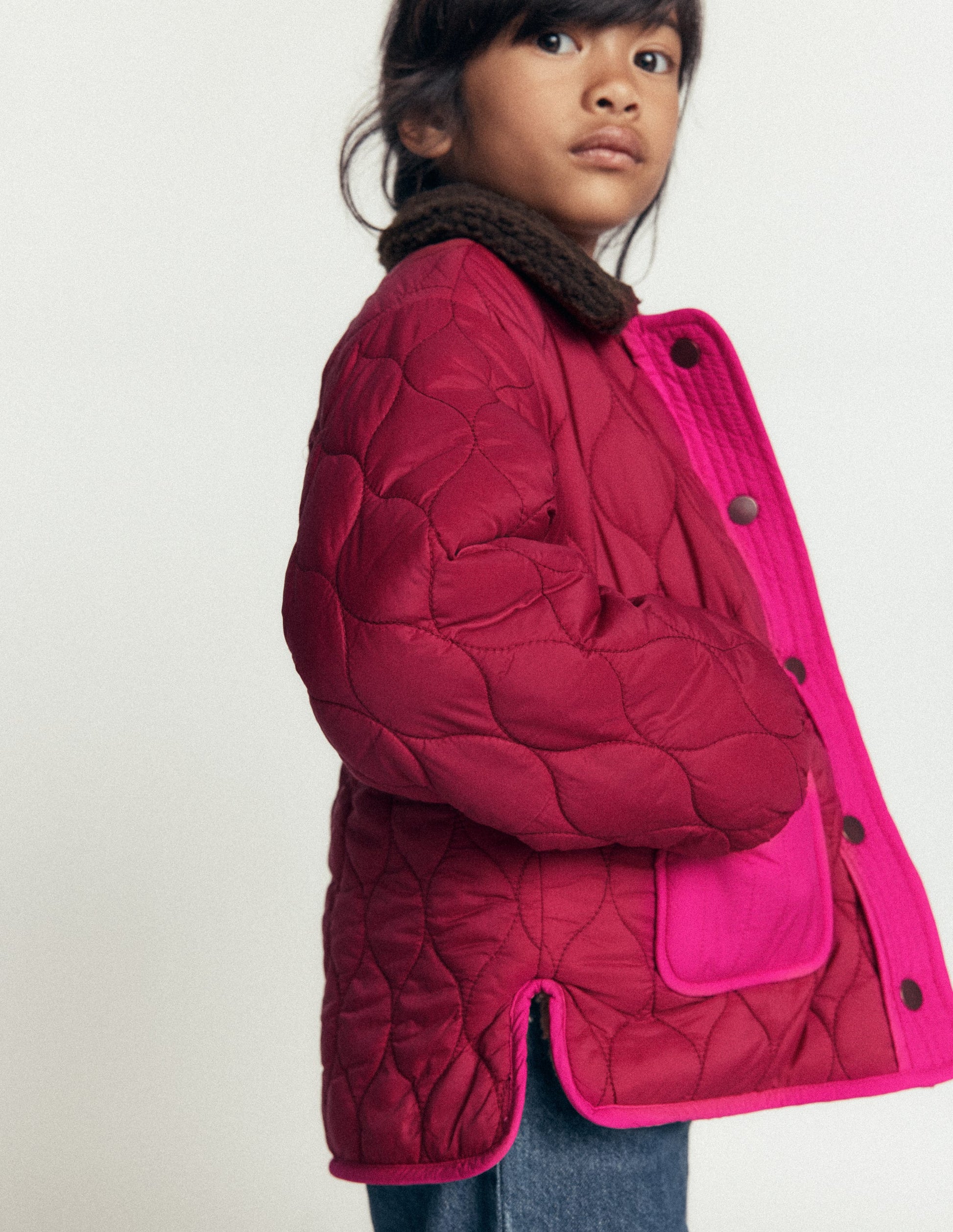 Wendbare Steppjacke mit Teddyfell-Leopardenmuster Bunt-2