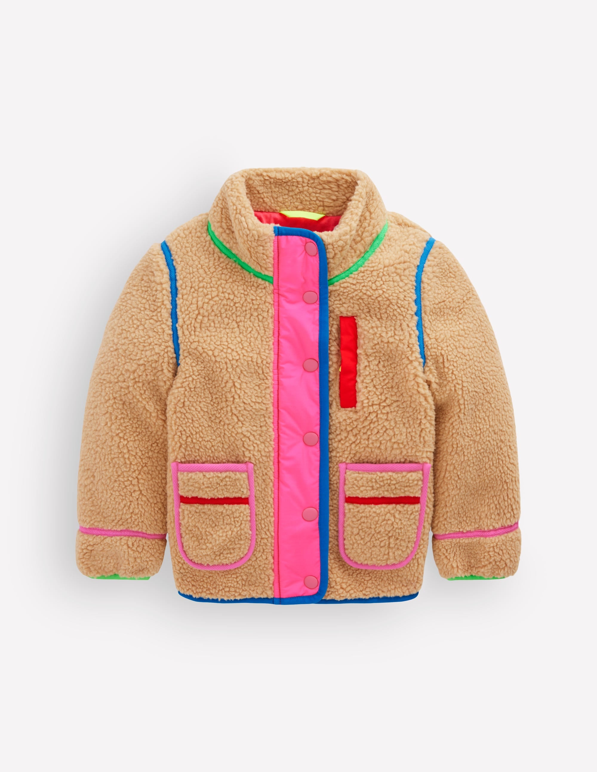 Fröhliche Fleecejacke aus Teddyfell-Mix-Regenbogenbesatz Teddyfell - Image 2