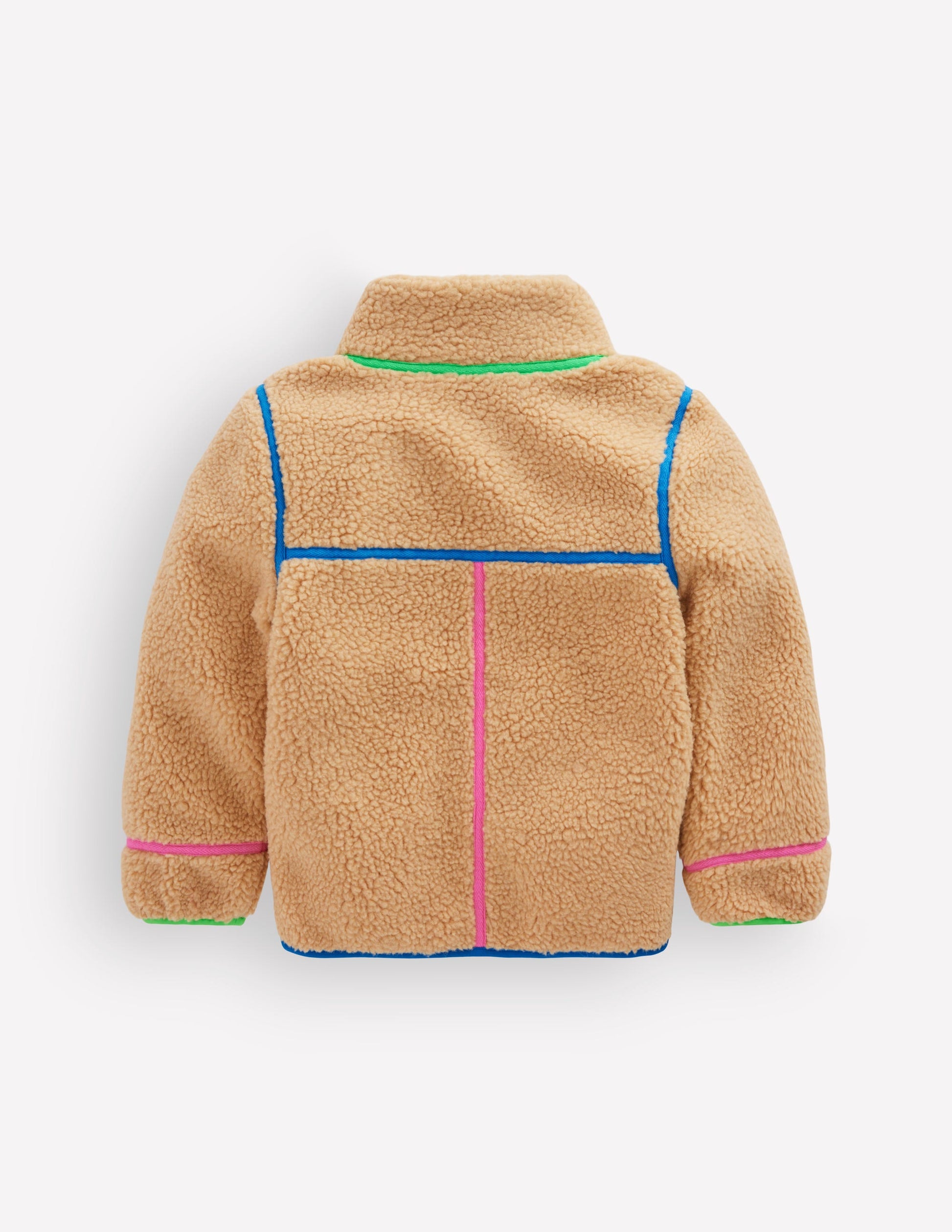 Fröhliche Fleecejacke aus Teddyfell-Mix-Regenbogenbesatz Teddyfell-3