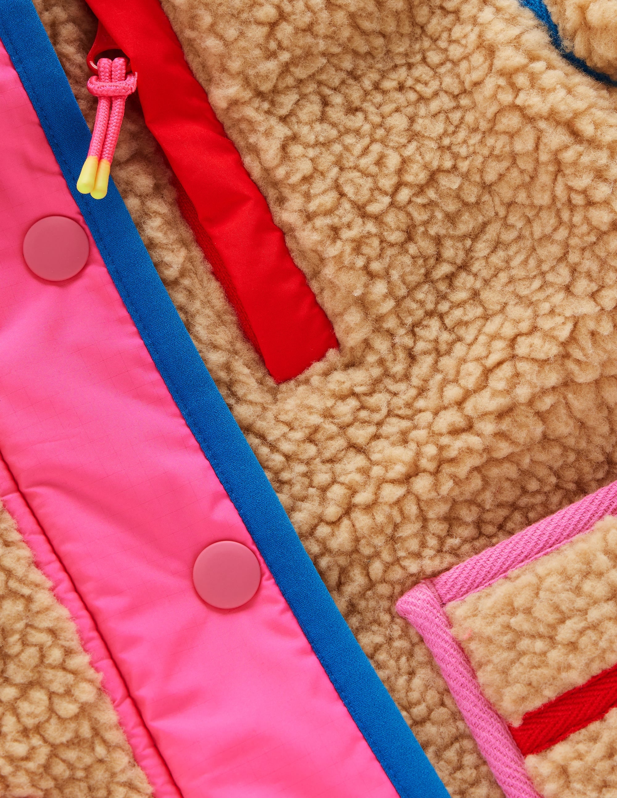Fröhliche Fleecejacke aus Teddyfell-Mix-Regenbogenbesatz Teddyfell - Image 4