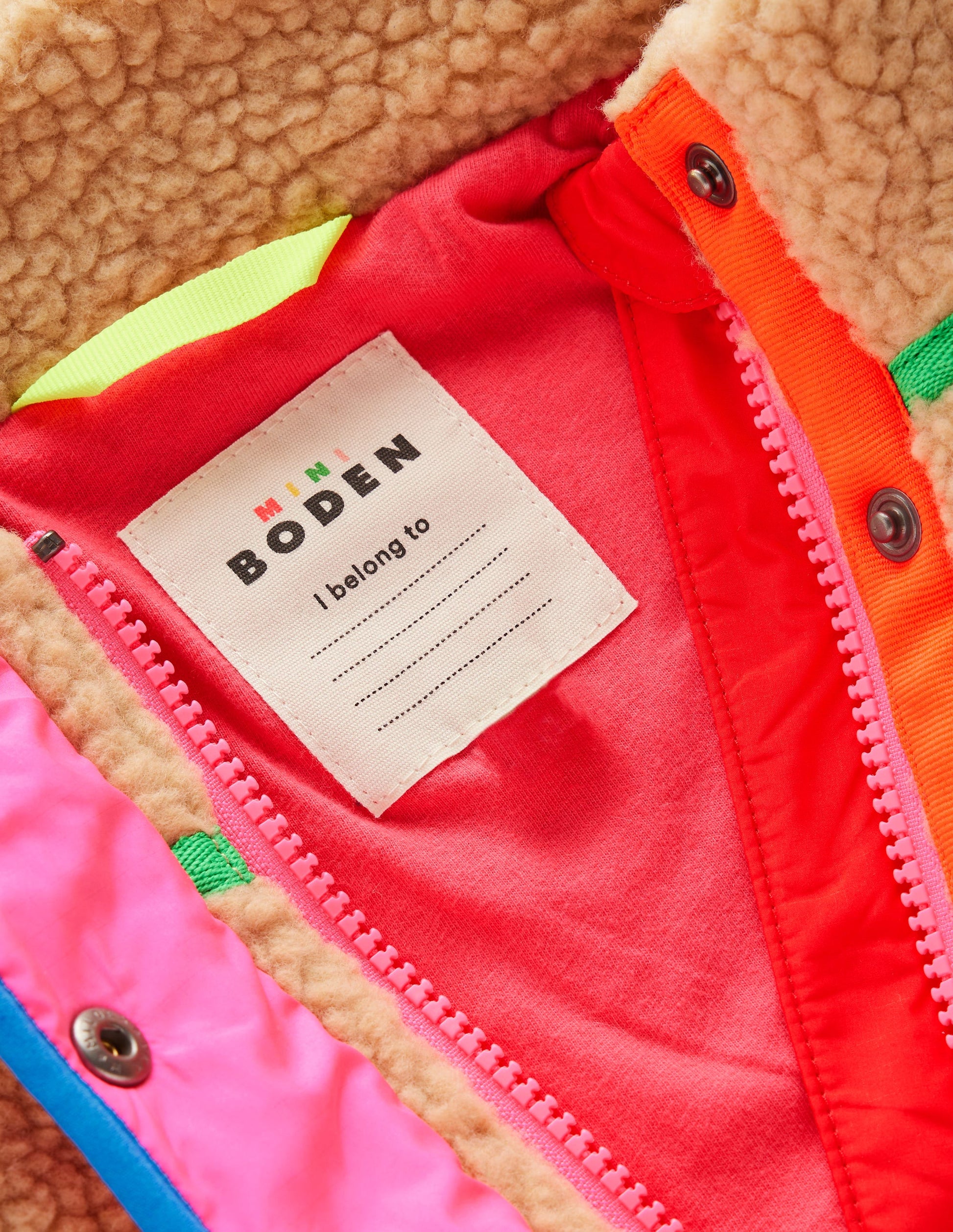 Fröhliche Fleecejacke aus Teddyfell-Mix-Regenbogenbesatz Teddyfell-5