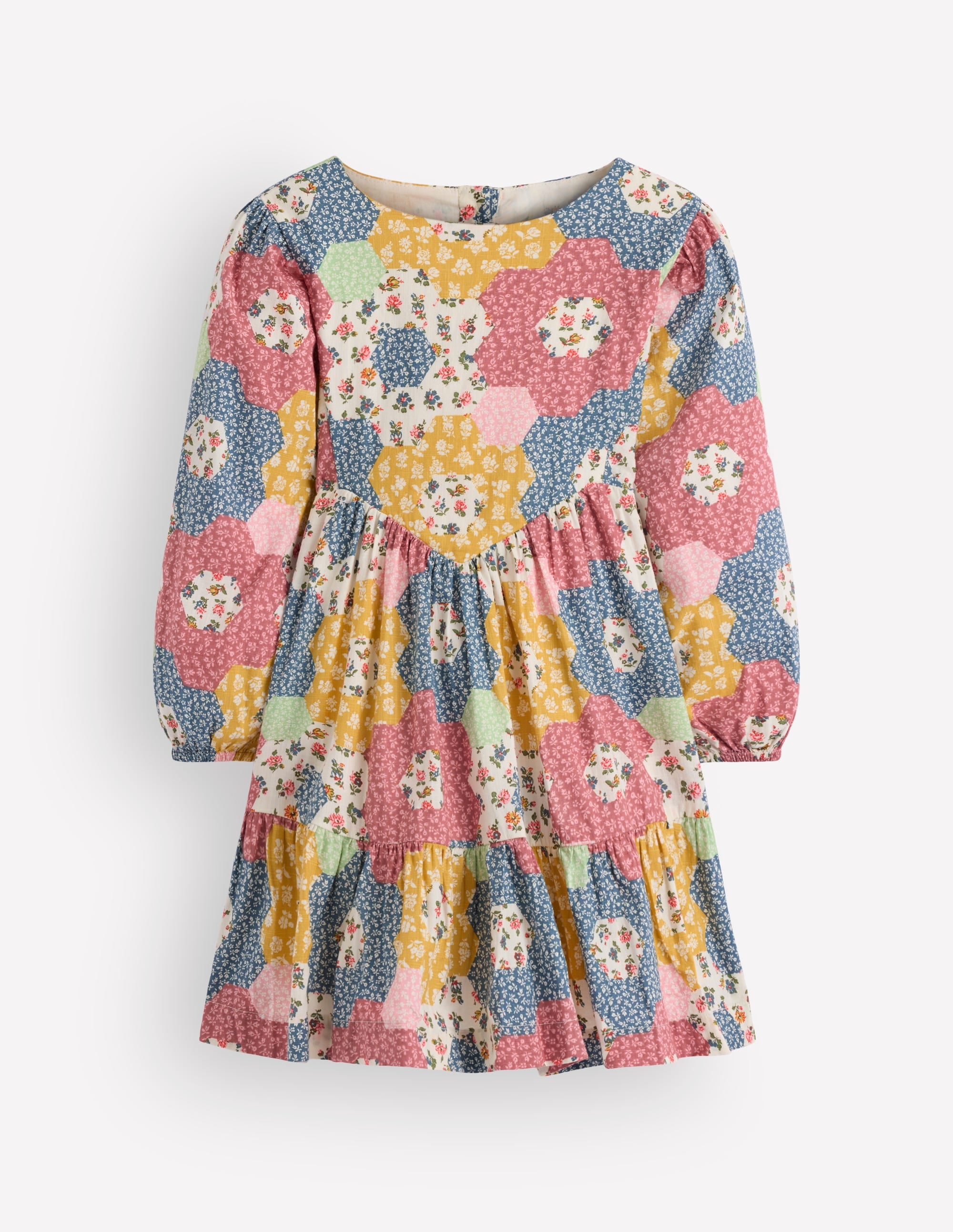Celia Kleid mit Flügelärmeln-Blumenmuster Patchwork - Image 2