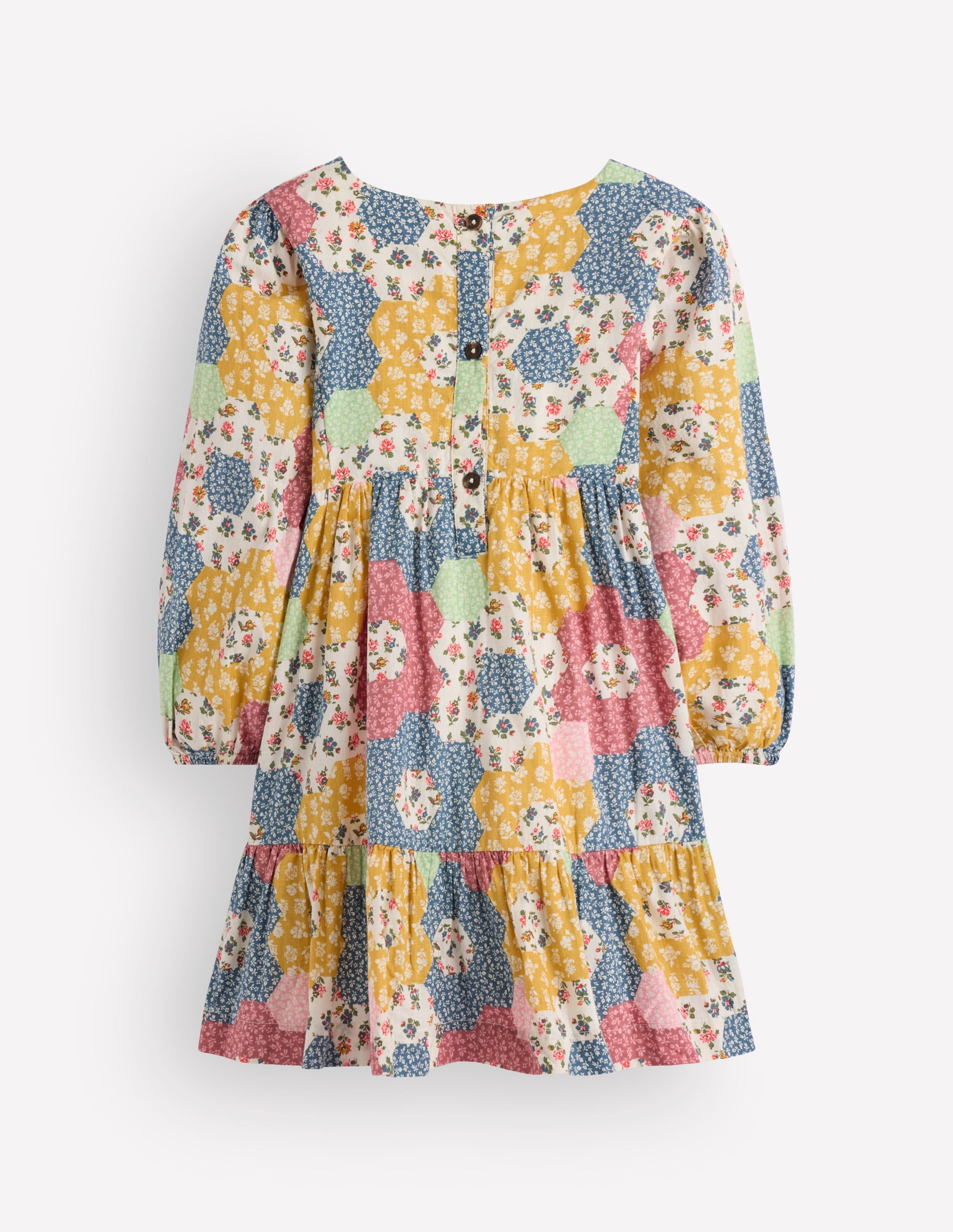 Celia Kleid mit Flügelärmeln-Blumenmuster Patchwork - Image 3