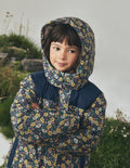 Steppmantel mit Teddyfellfutter-Französisches Marineblau Gemischtes Blumenbeet