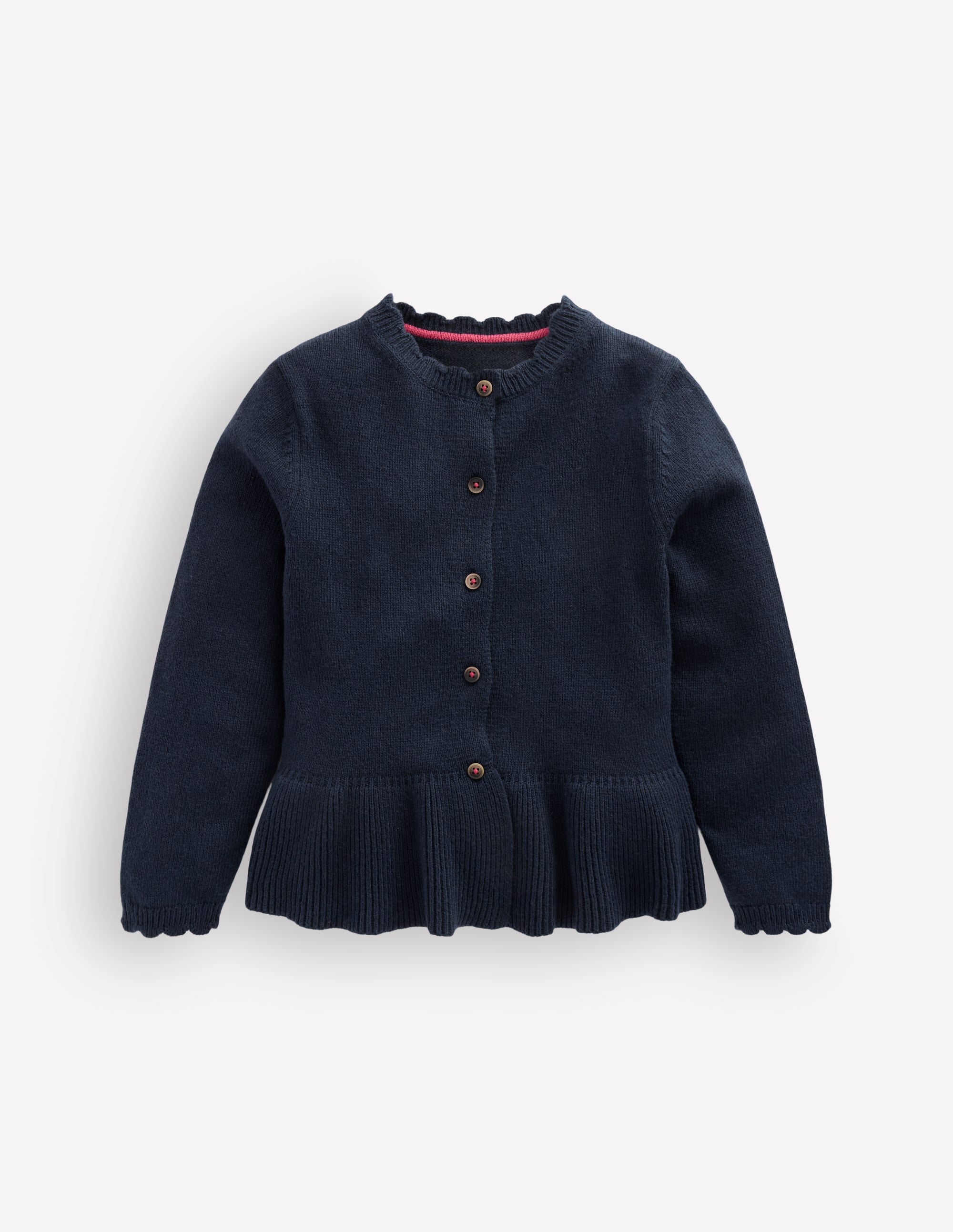 Hübsche Strickjacke mit Schößchen-Marineblau - Image 3