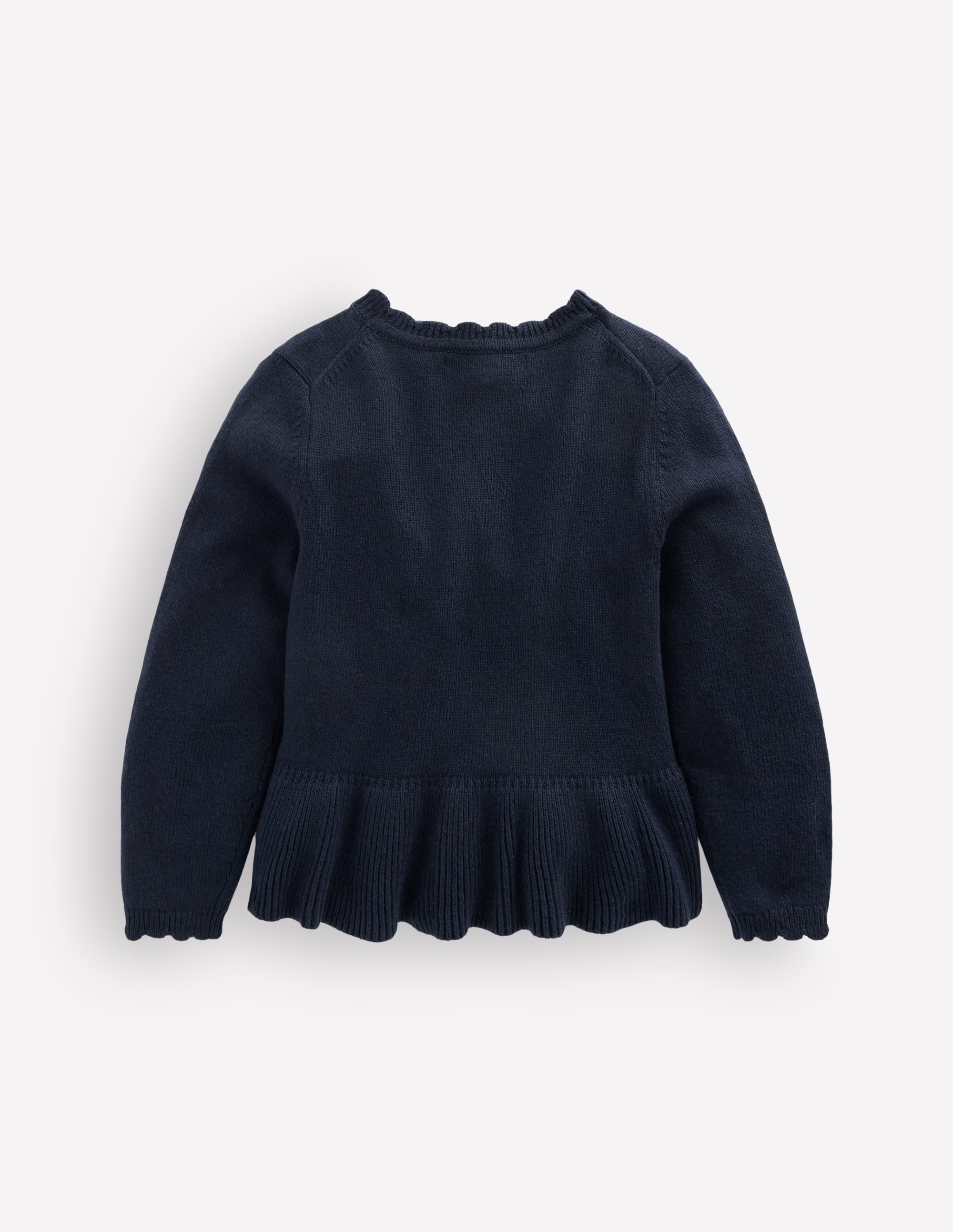 Hübsche Strickjacke mit Schößchen-Marineblau - Image 4