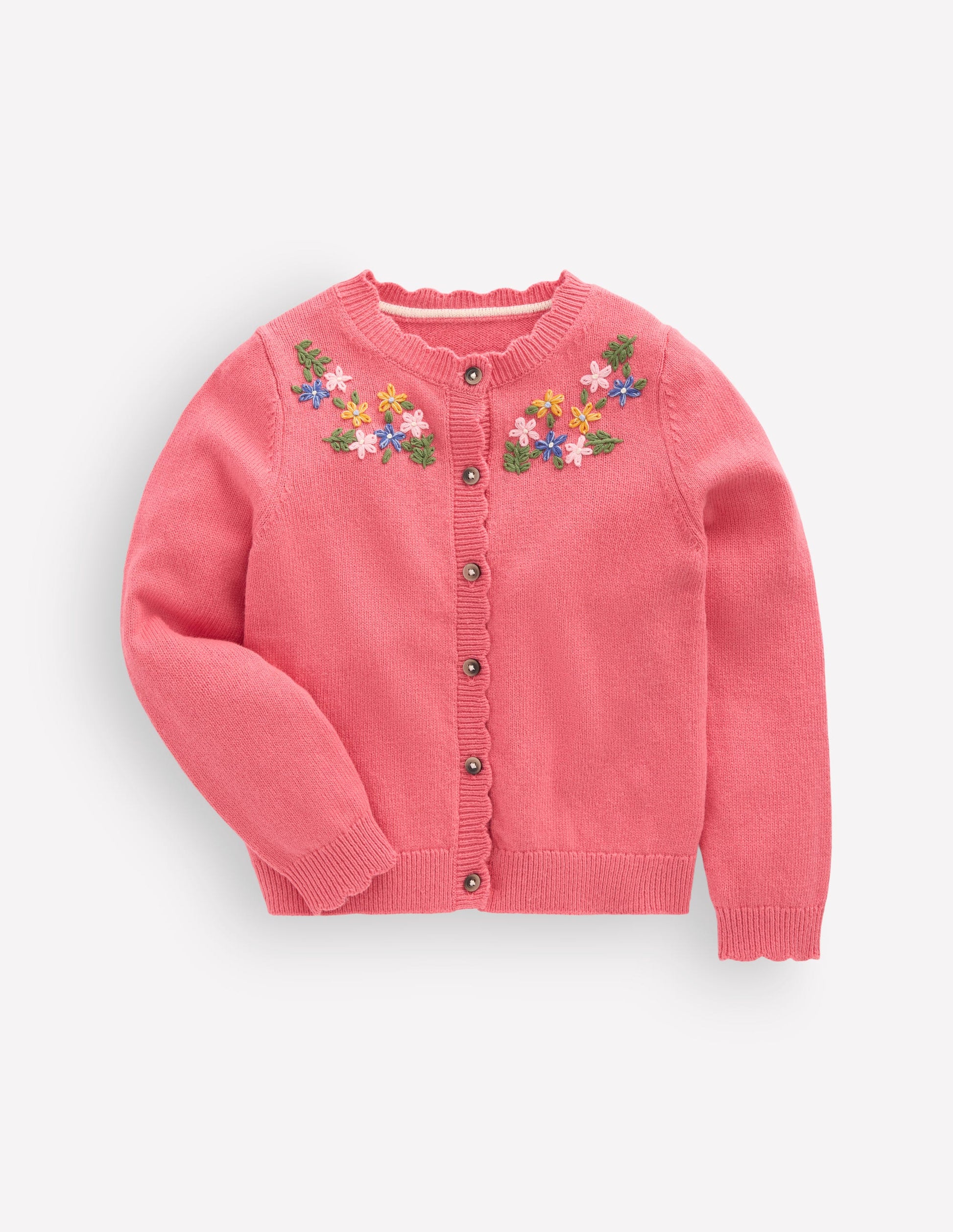 Hübsche Strickjacke mit Stickerei-Vintage-Rosa Blumenstickerei-2