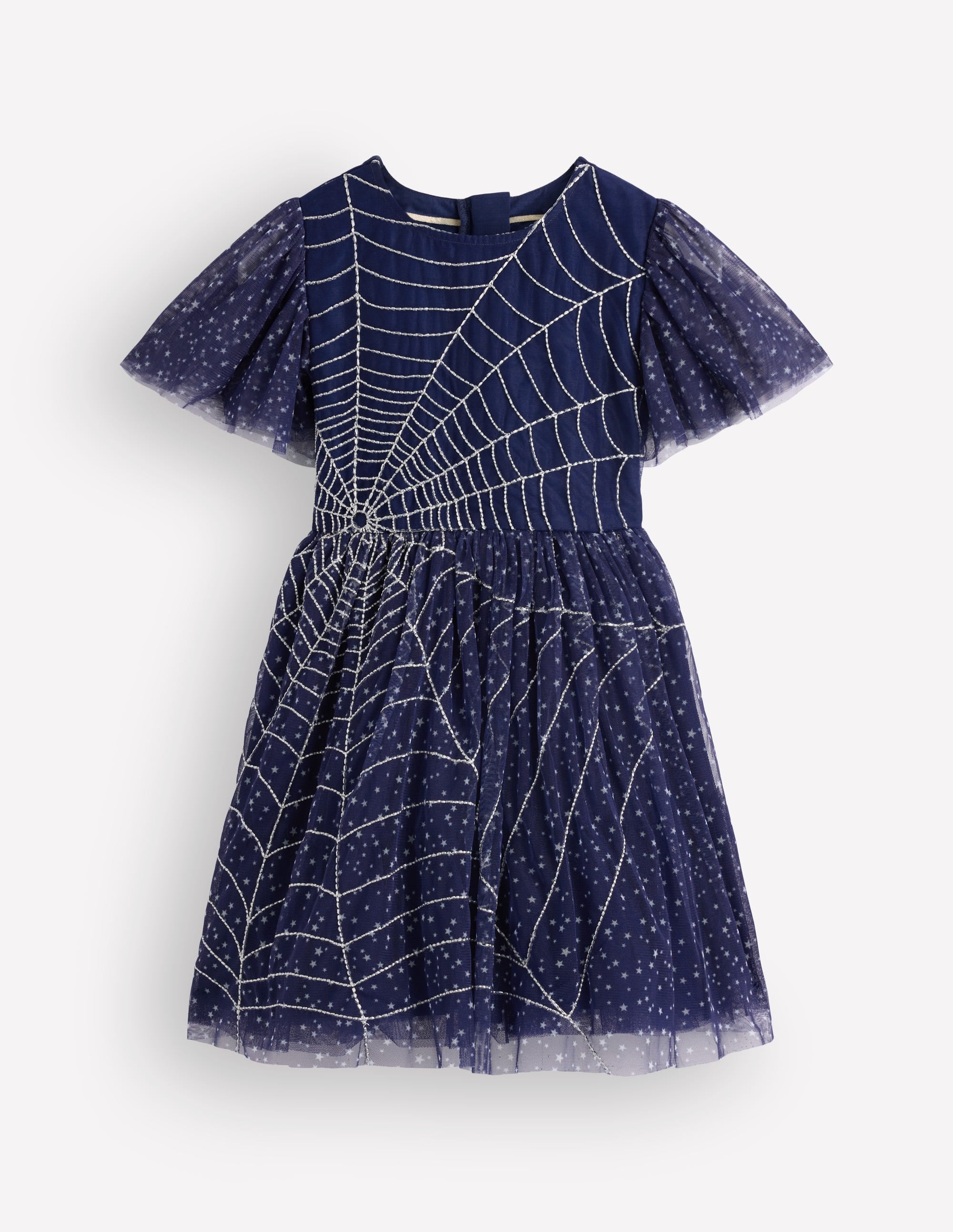 Tüllkleid mit Applikationen-Schuluniform-Marineblau Spinnennetz - Image 4