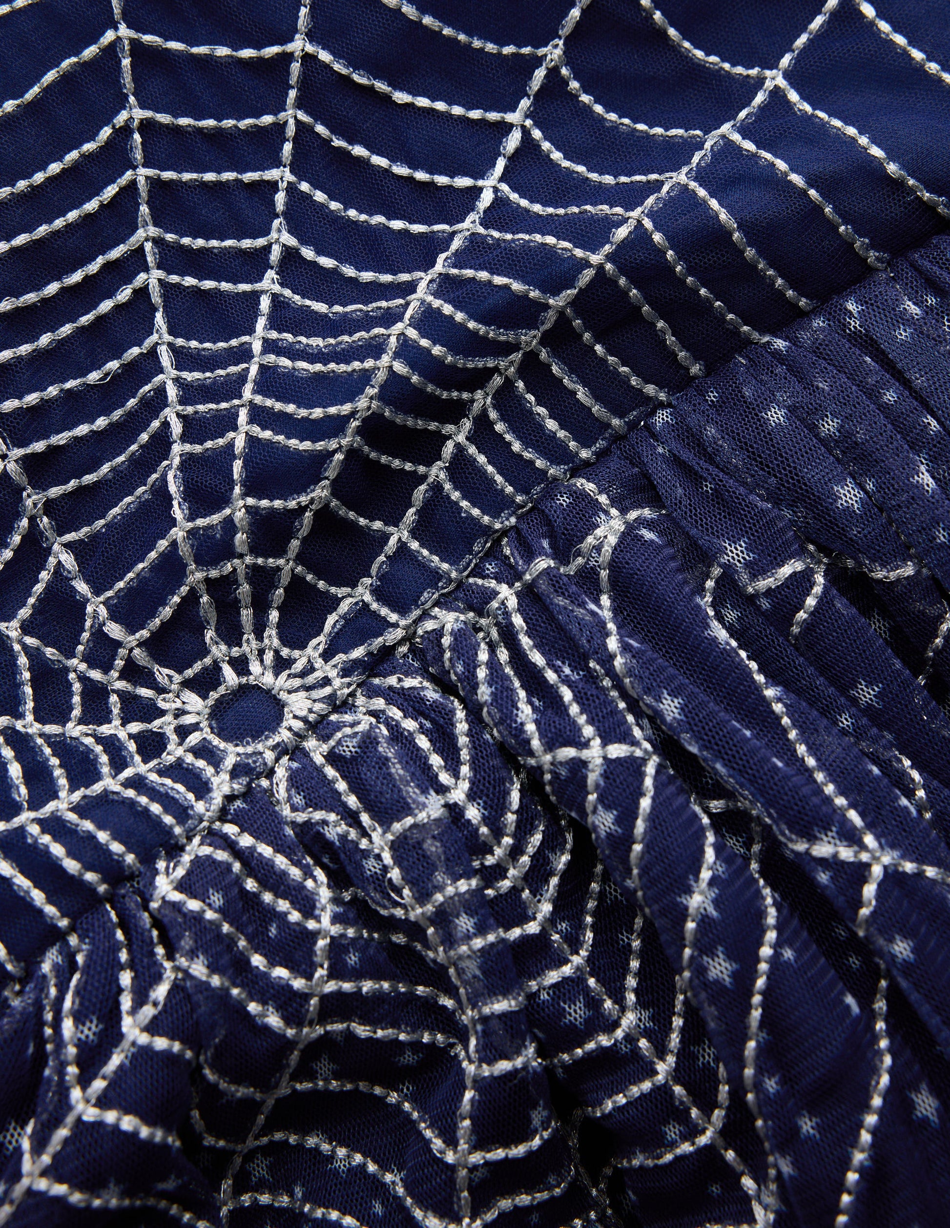 Tüllkleid mit Applikationen-Schuluniform-Marineblau Spinnennetz-6