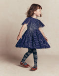 Tüllkleid mit Applikationen-Schuluniform-Marineblau Spinnennetz