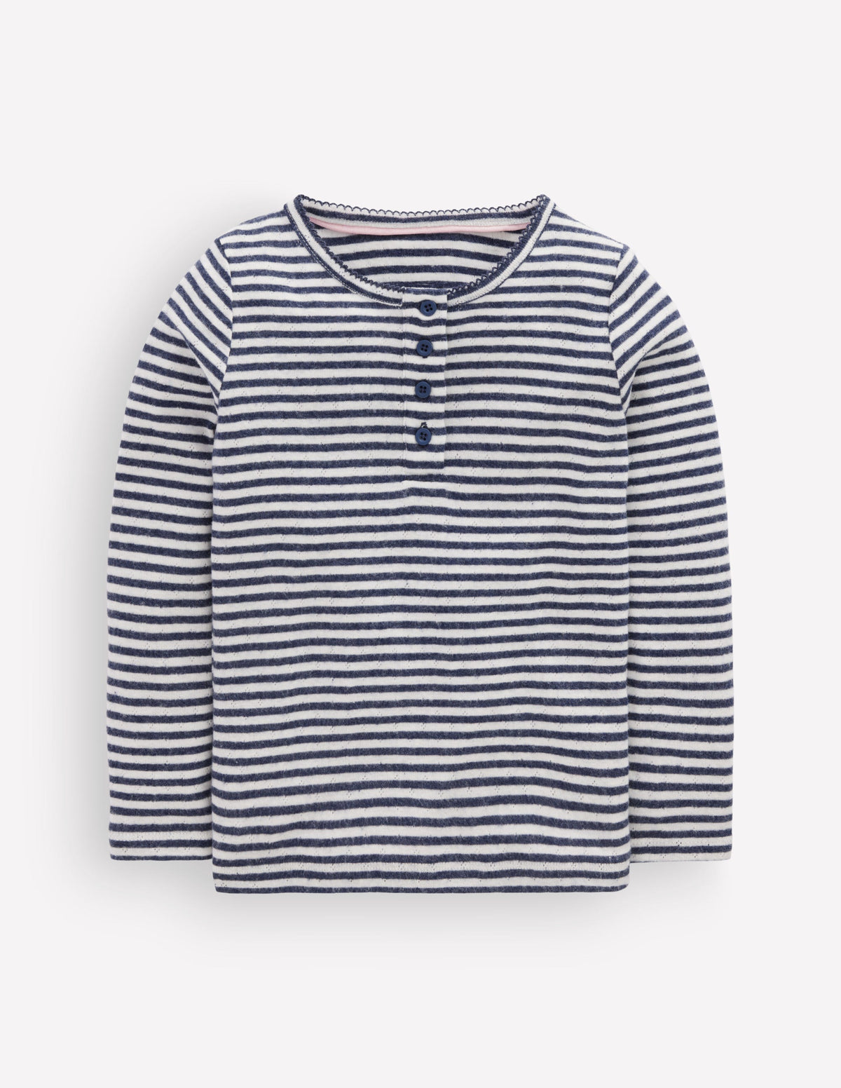 Langärmliges Henley-Shirt-Sanftes Naturweiß/Marineblau Streifen-1