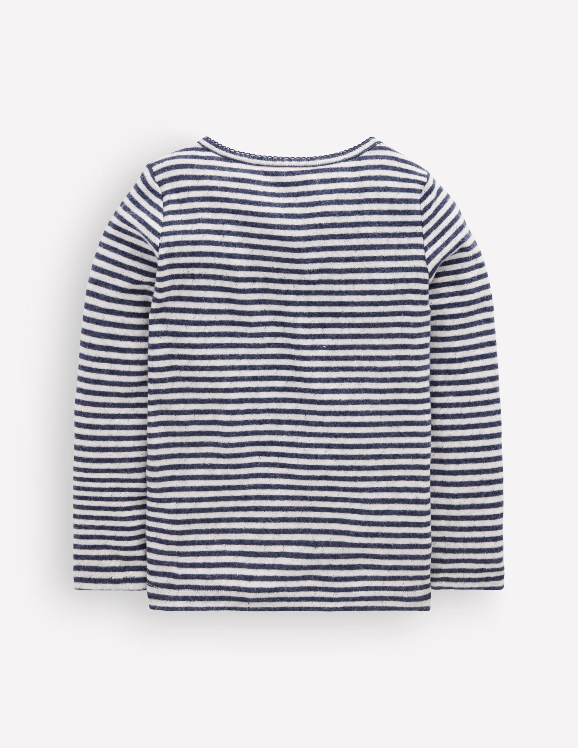 Long Sleeve Henley Top-Soft Ivory/ Navy Stripe-1