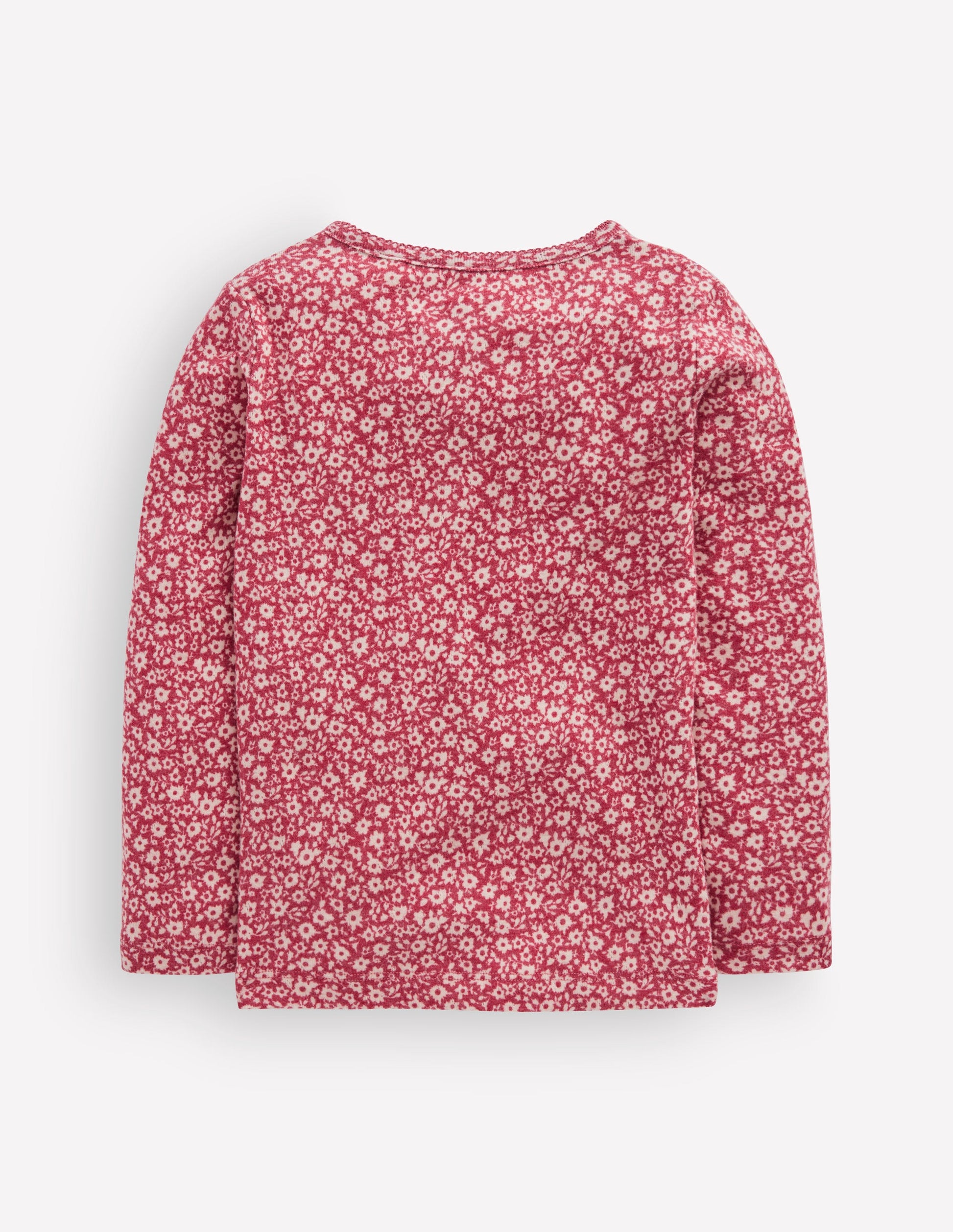 Langärmliges Henley-Shirt-Pink Geblümt-2