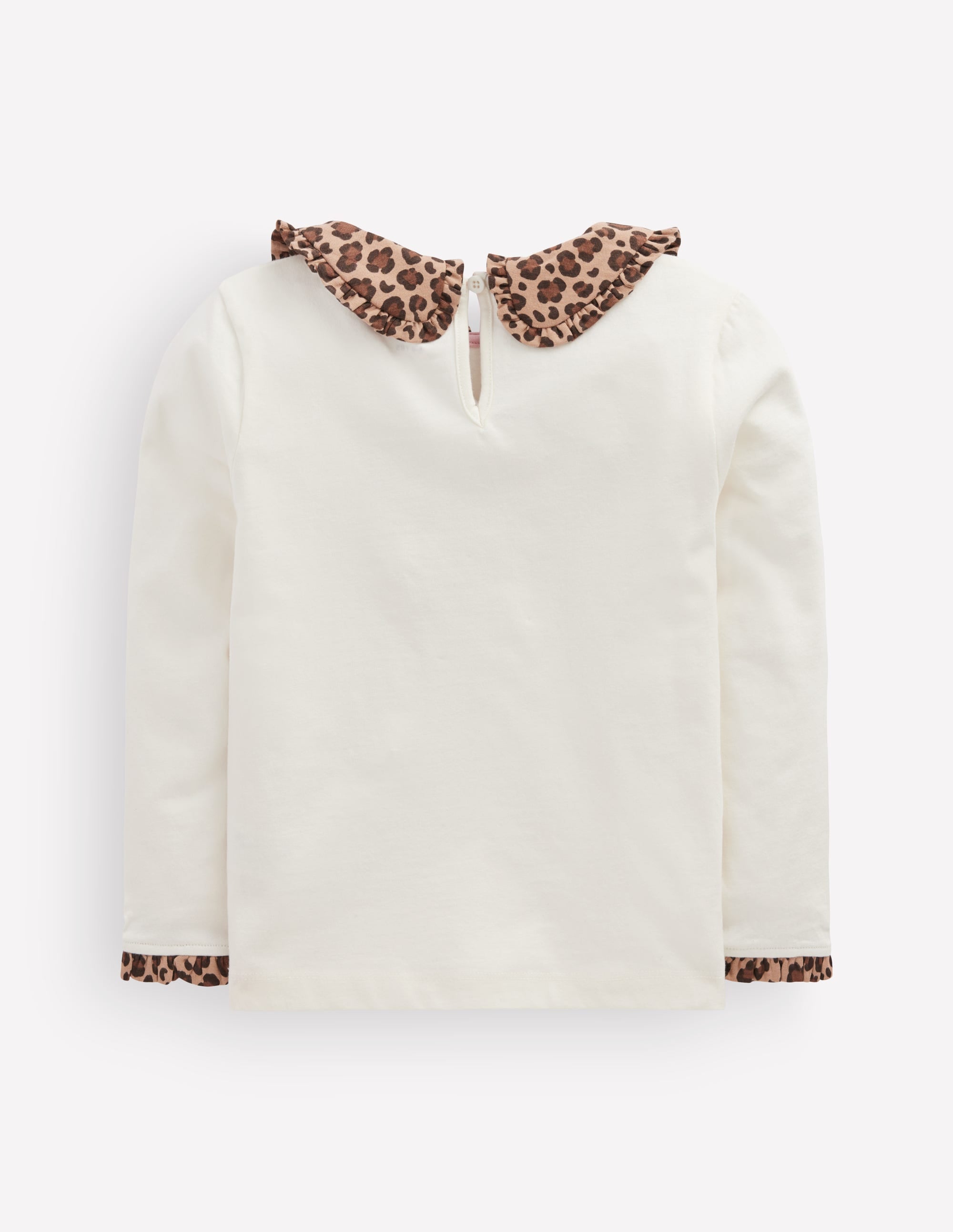 Collared Breton Jersey Top-Soft Ivory Leopard - Image 3