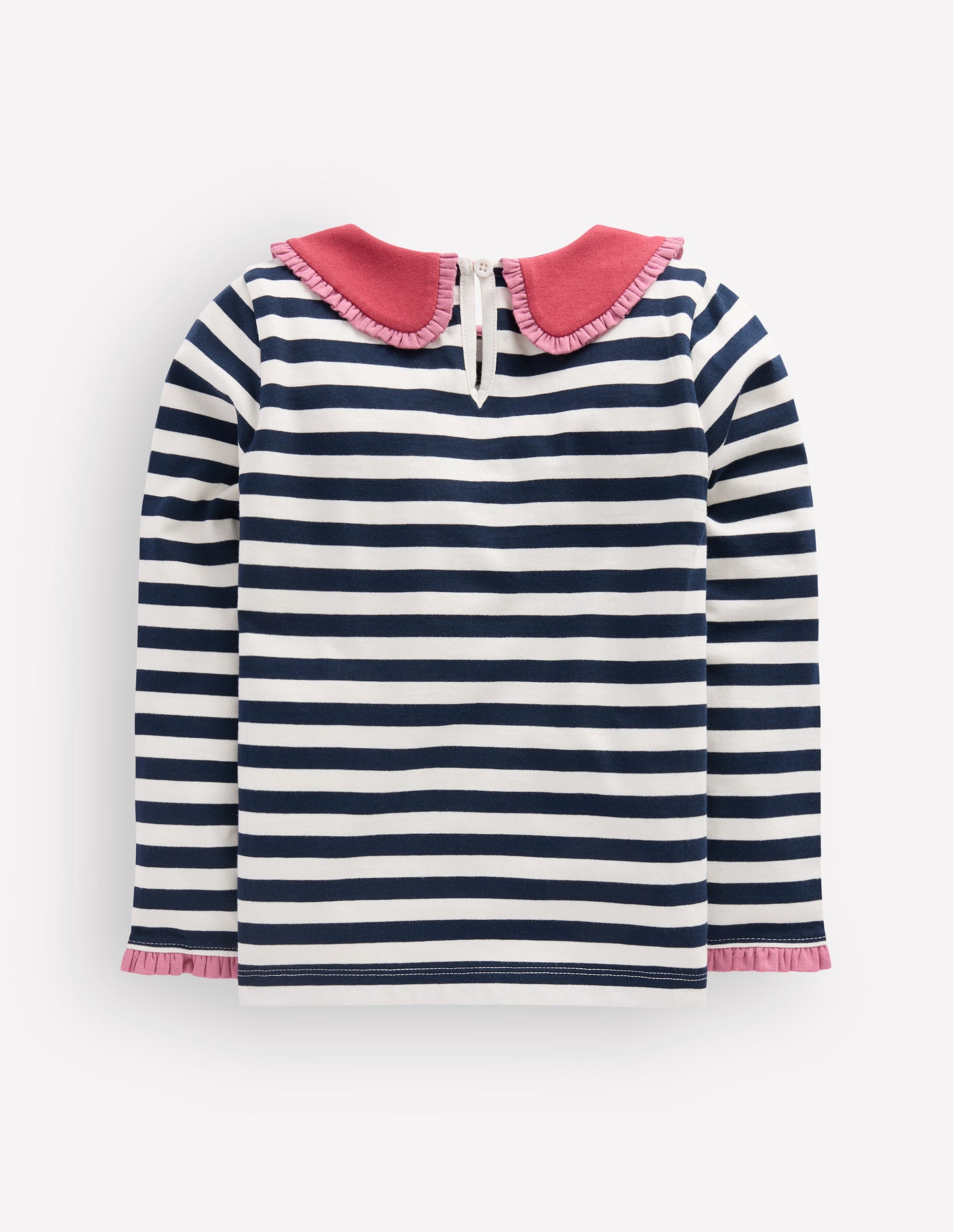Collared Breton Jersey Top-Coconut Milk and Navy Stripe-3