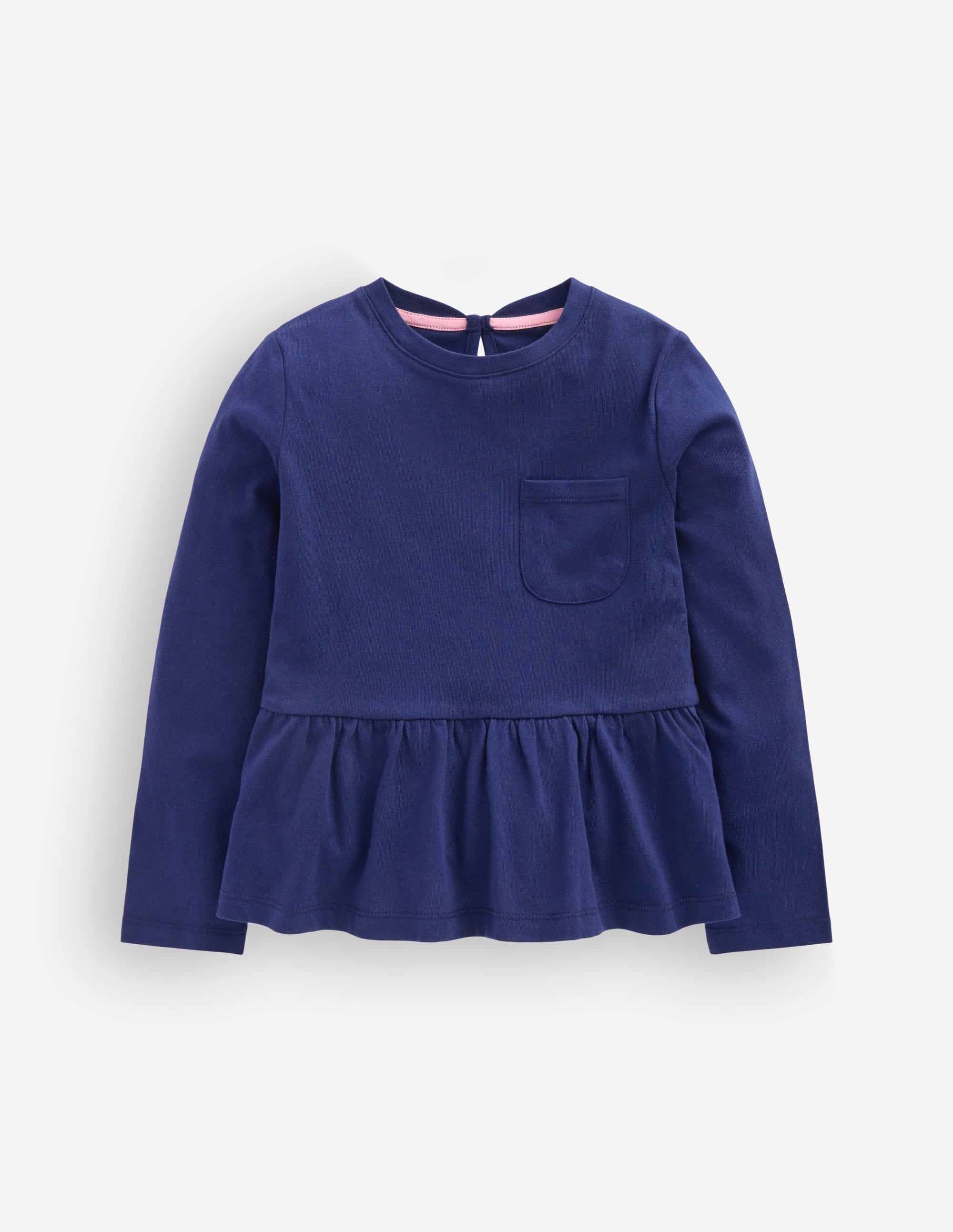 Langärmliges Oberteil mit Schößchen-Schuluniform-Marineblau - Image 1