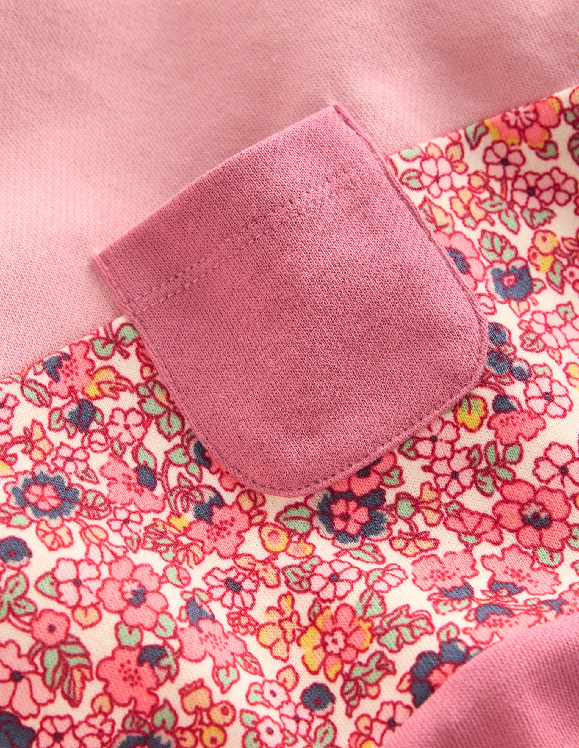 Sweatshirt mit lockerem Einsatz-Kirschblütenrosa, Blumen-3