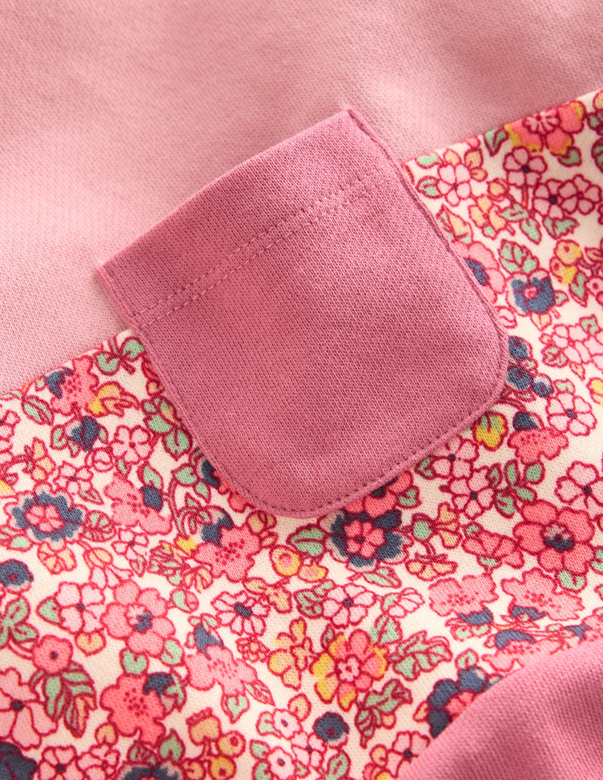 Sweatshirt mit lockerem Einsatz-Kirschblütenrosa, Blumen - Image 3