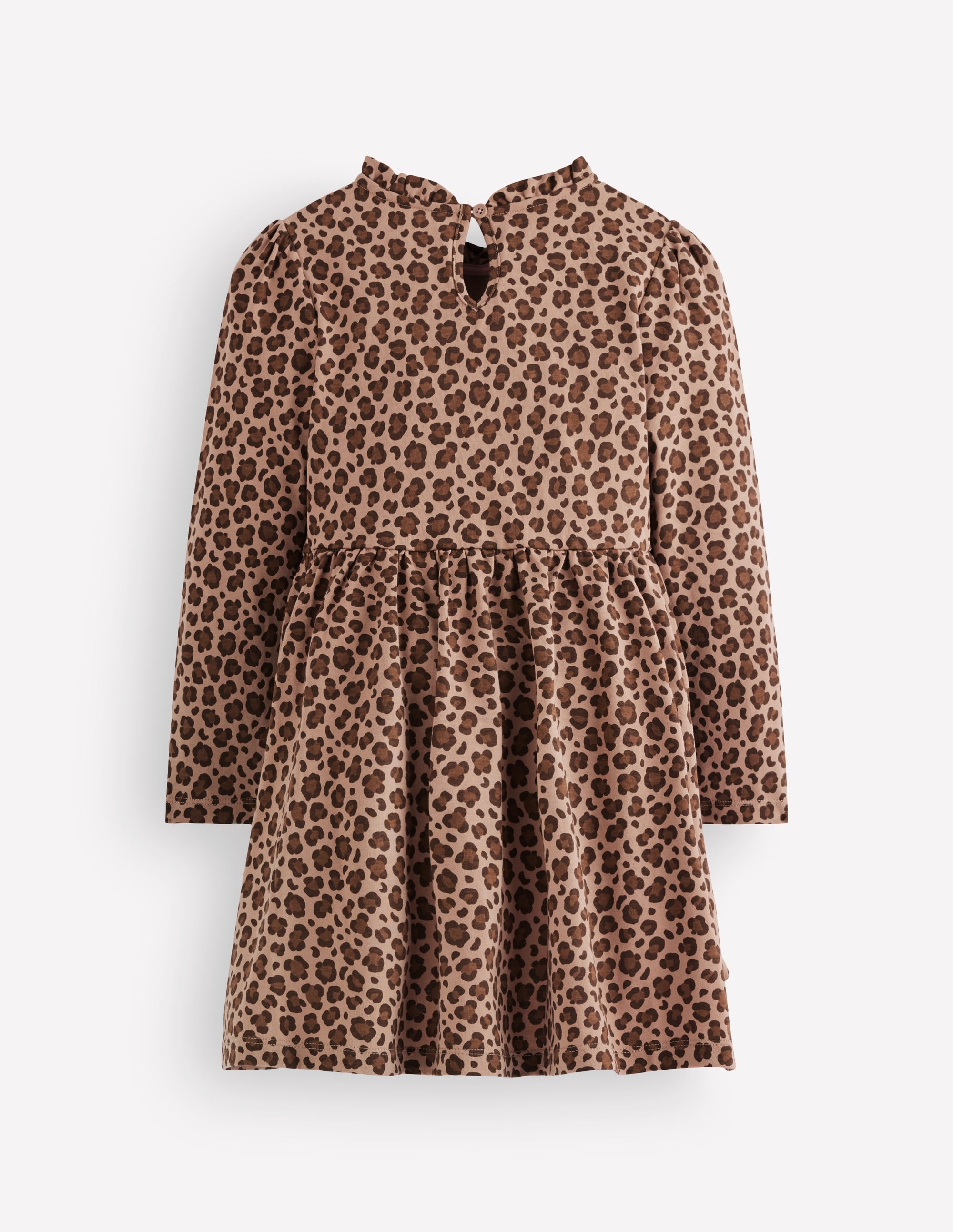 Langärmliges Kleid zum Herumwirbeln-Milchschokoladenbraun Leopardenmuster - Image 2