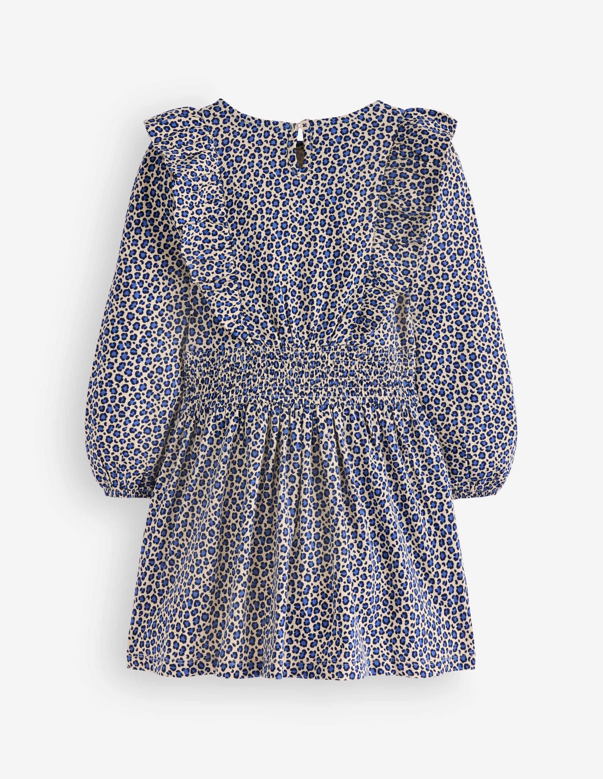Suki Gerafftes Jerseykleid-Blau Leopard - Image 3