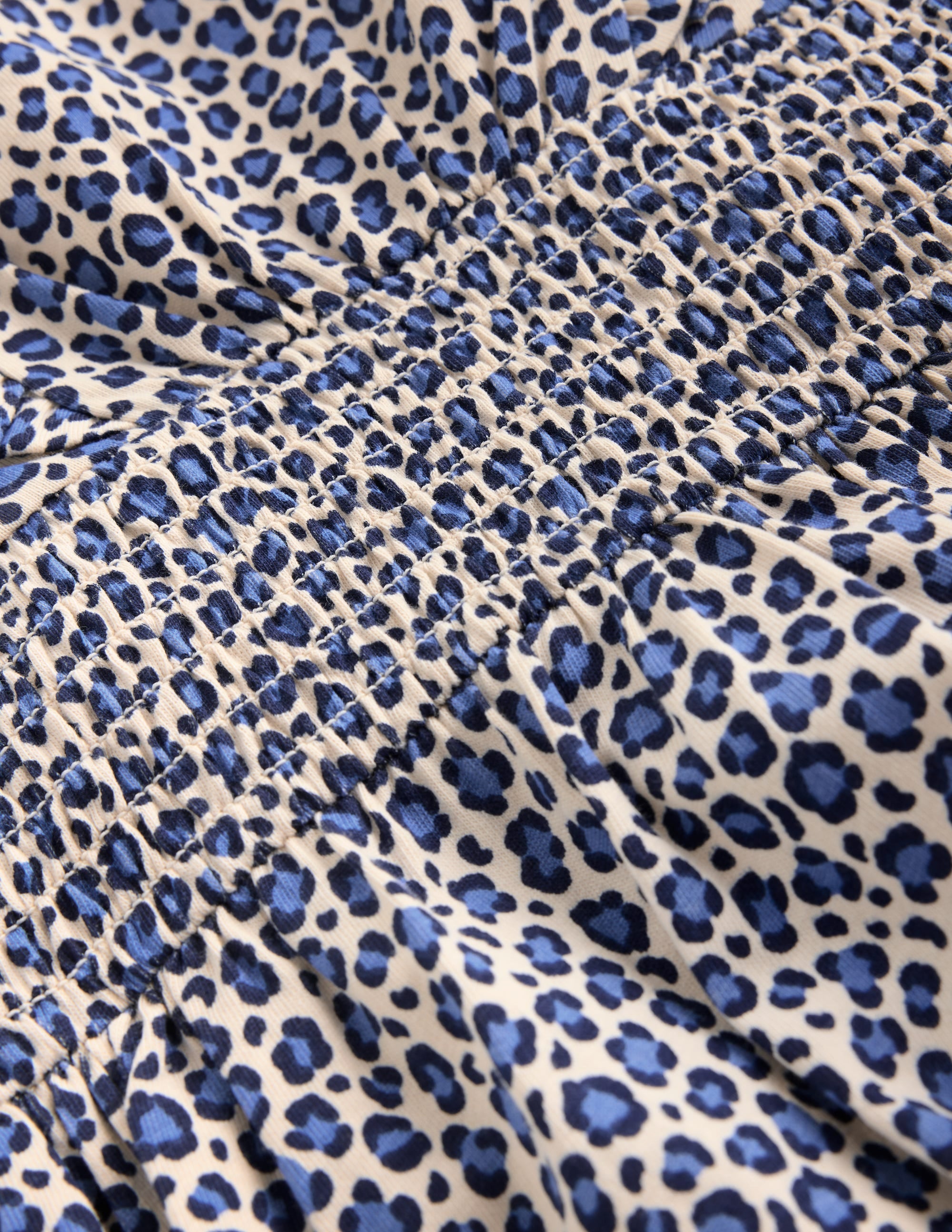 Suki Gerafftes Jerseykleid-Blau Leopard - Image 4