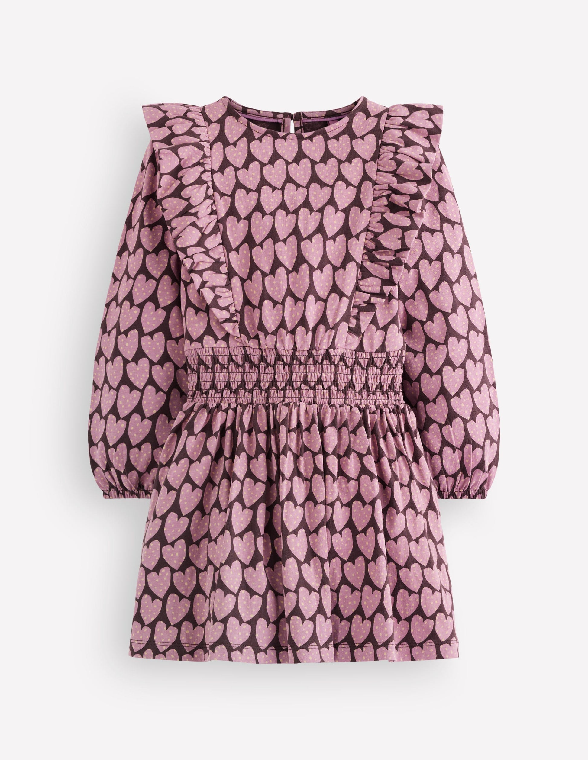 Suki Gerafftes Jerseykleid-Lila Herzen-1