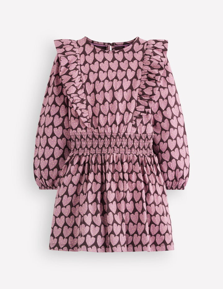 Suki Gerafftes Jerseykleid-Lila Herzen