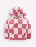 Kapuzenpullover mit lustigem Muster-Rosa Schachbrettmuster