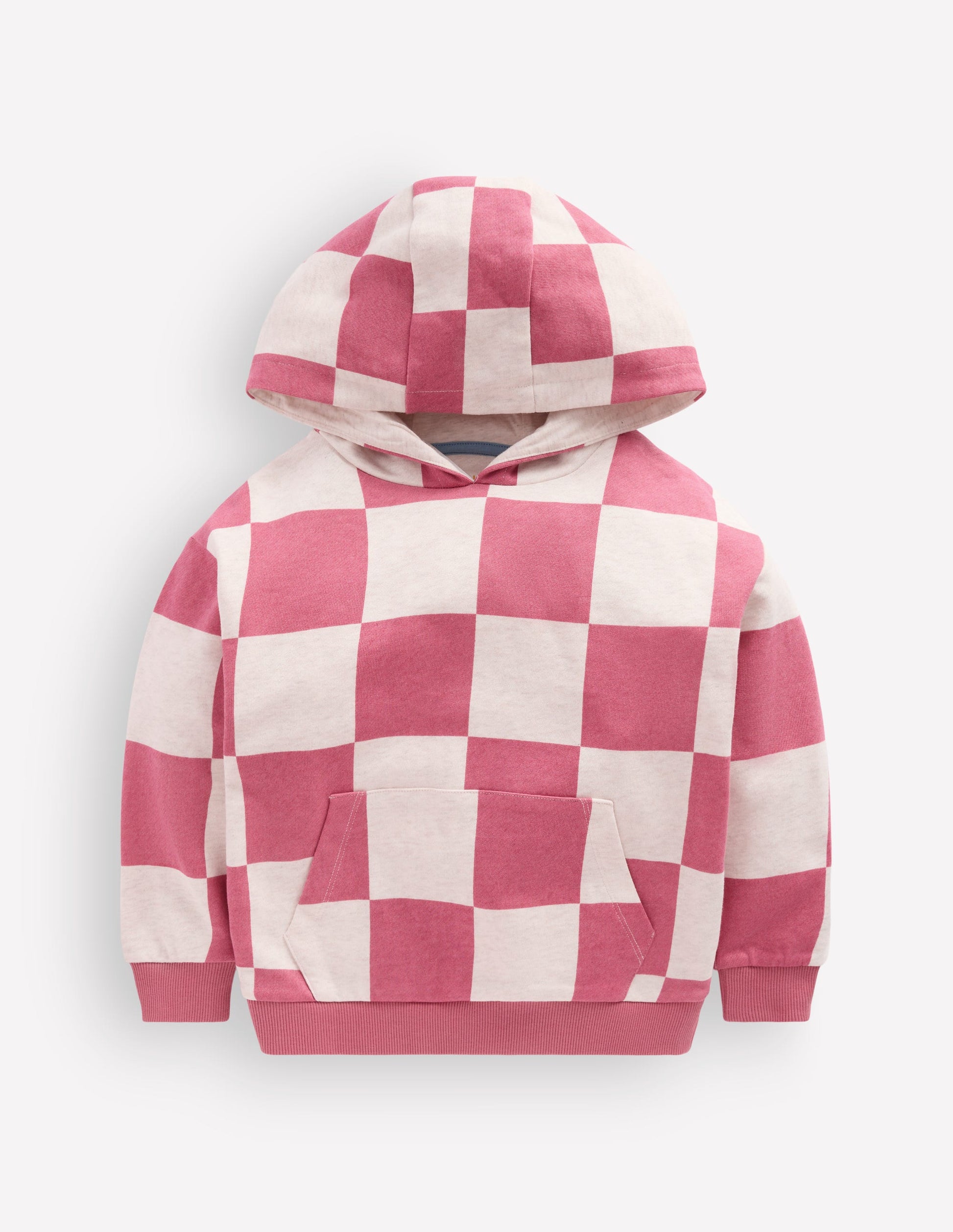 Kapuzenpullover mit lustigem Muster-Rosa Schachbrettmuster-1