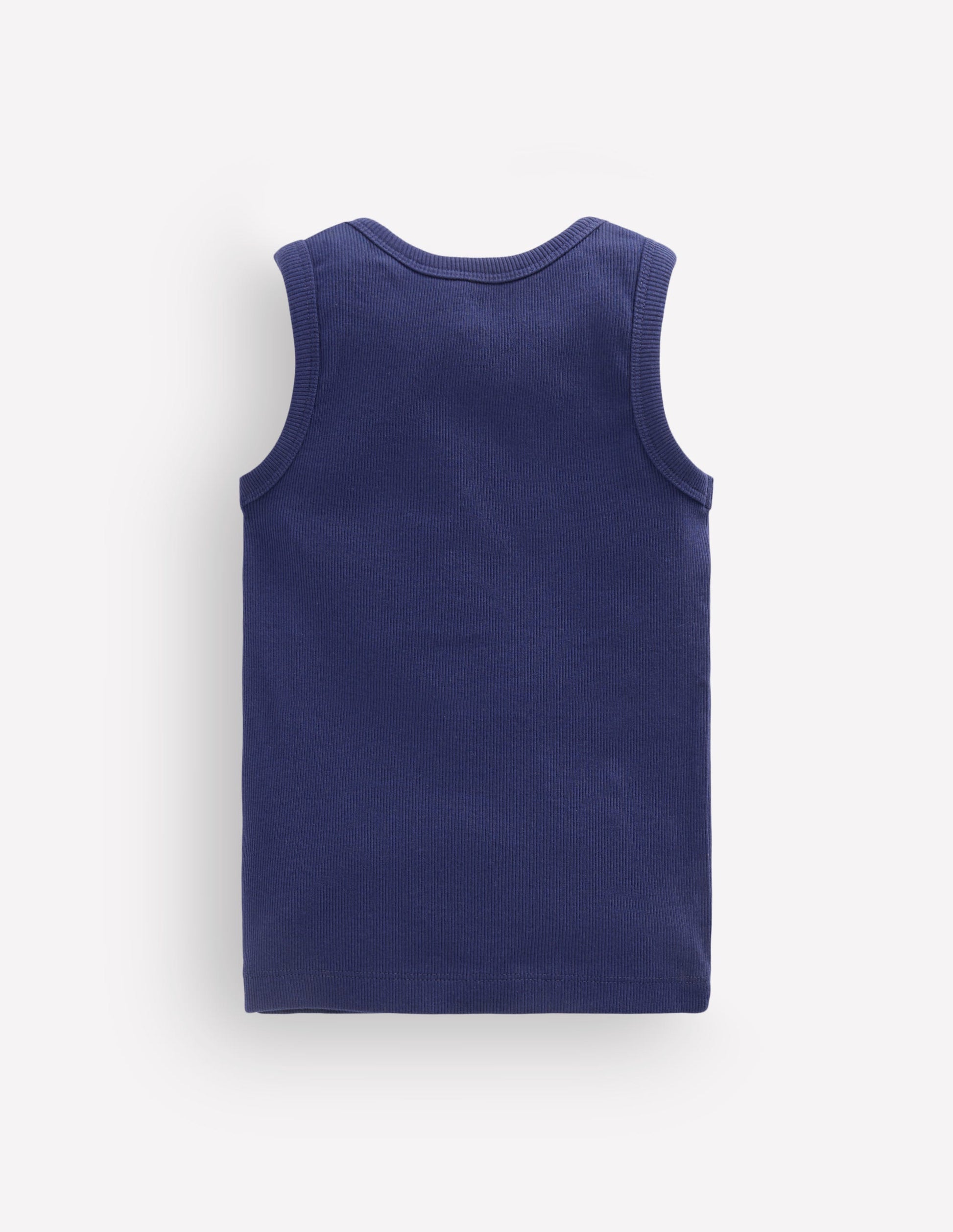 Geripptes Henley-Top-Schuluniform-Marineblau-2