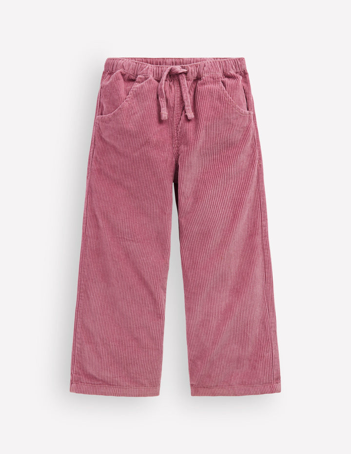 Pantalon en velours côtelé à cordon de serrage-Bruyère rose