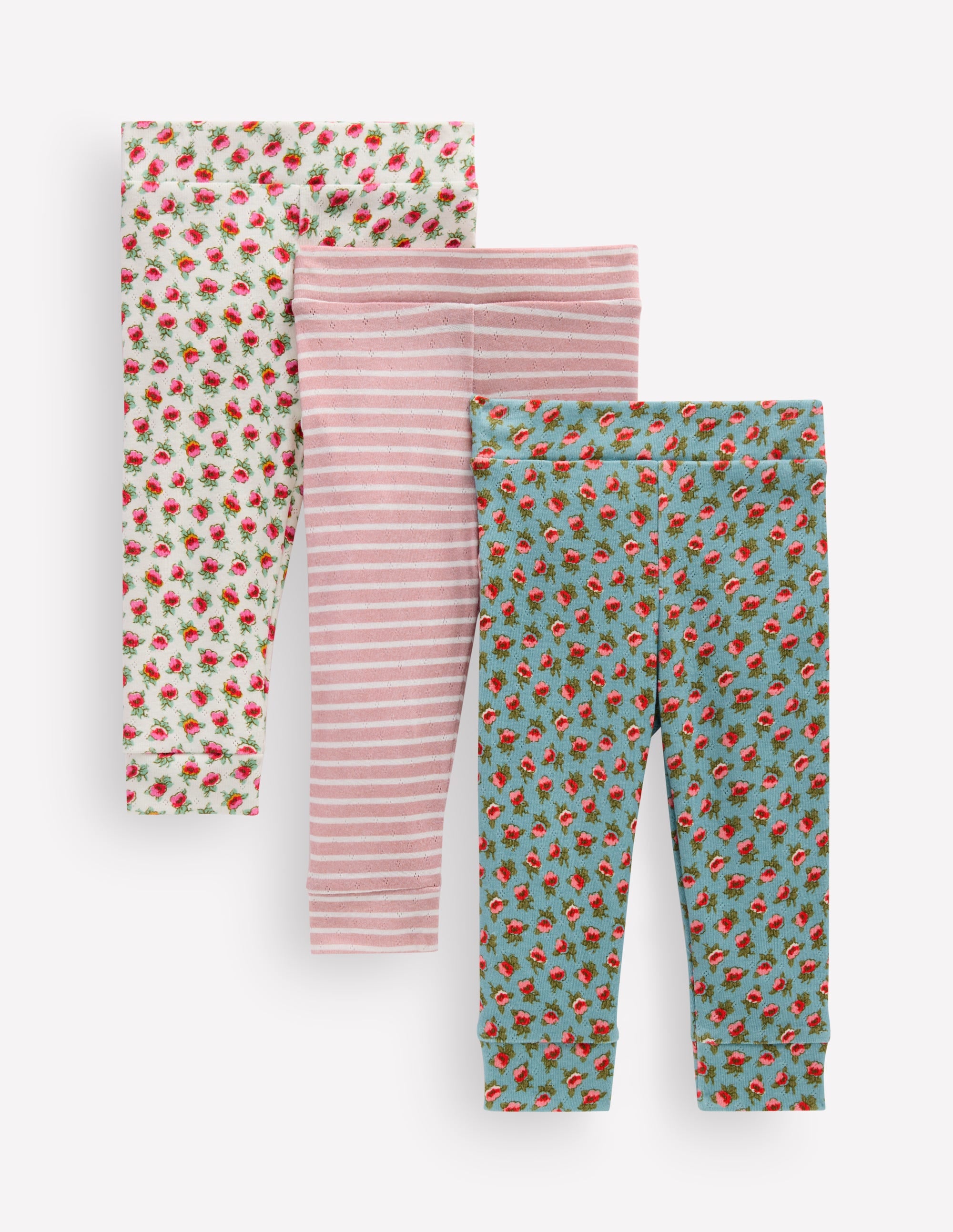 3-pack Pointelle Leggings-Multi Floral - Image 1