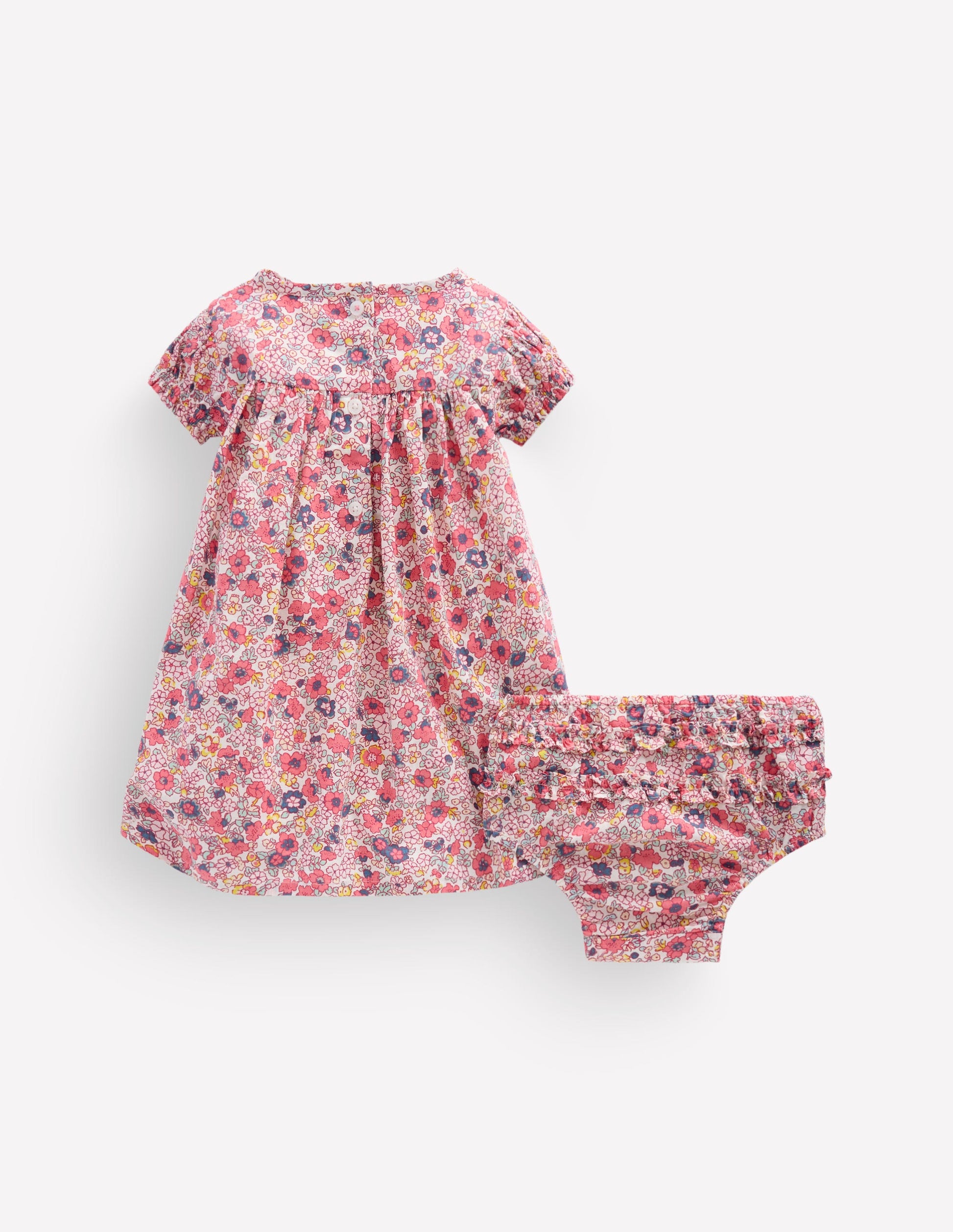Robe tissée froncée-Motif petites fleurs multi-2
