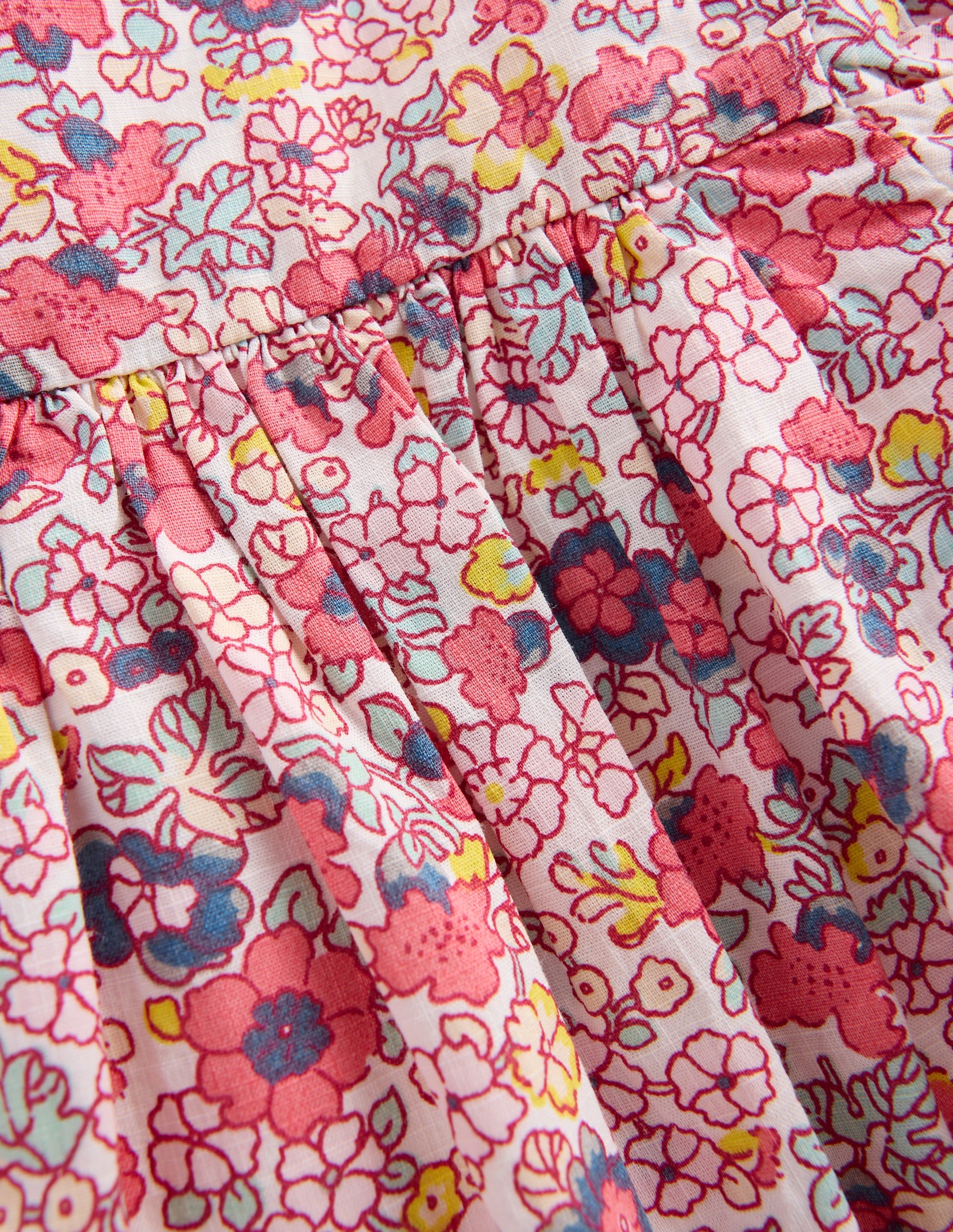 Robe tissée froncée-Motif petites fleurs multi - Image 3