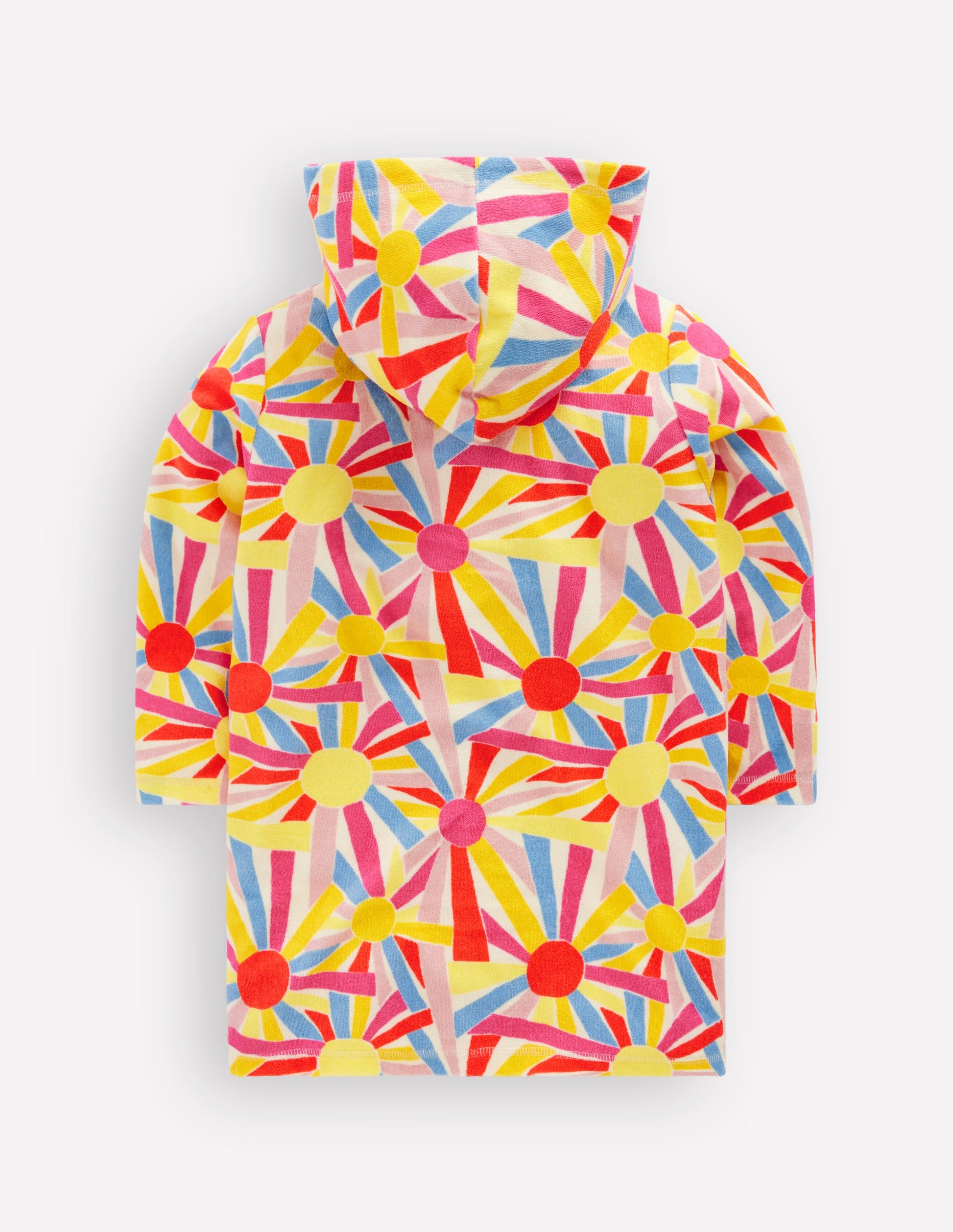 Poncho en éponge Romie à fermeture zippée-Motif Sunburst ivoire-4