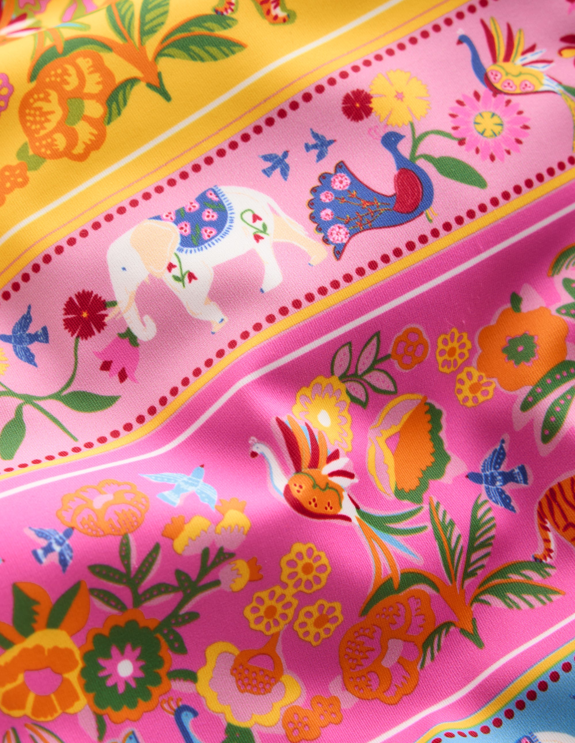 Hallie Badeanzug mit Rüschenträgern-Bunt Tropische Tiere Streifen - Image 3