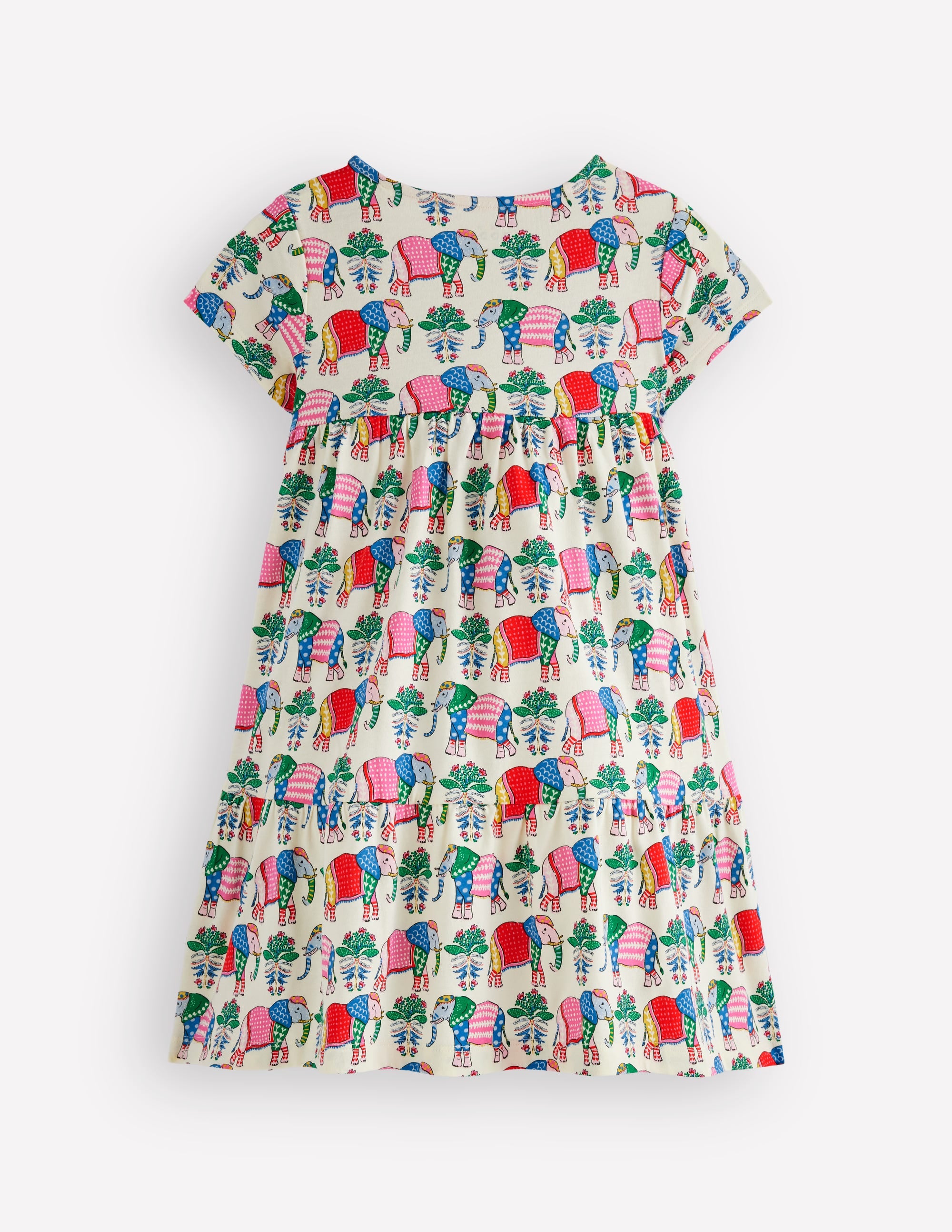 Ariel Jerseykleid zum Herumwirbeln-Bunt Elefant Holzblock - Image 2